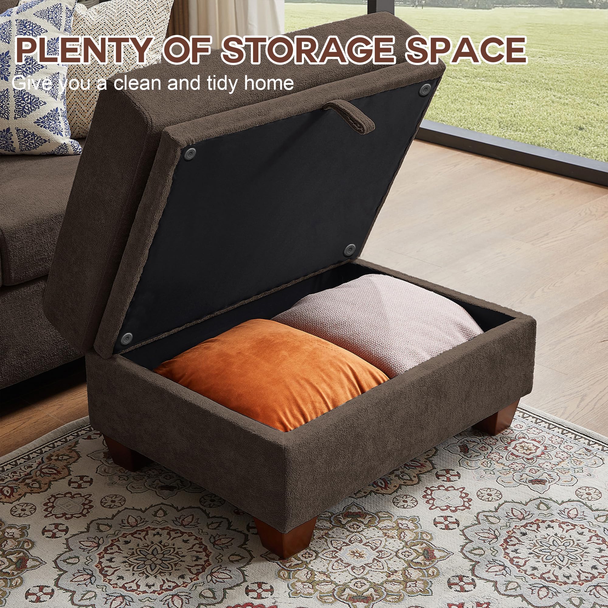 109" Convertible L-Shaped Sectional Sofa with Storage