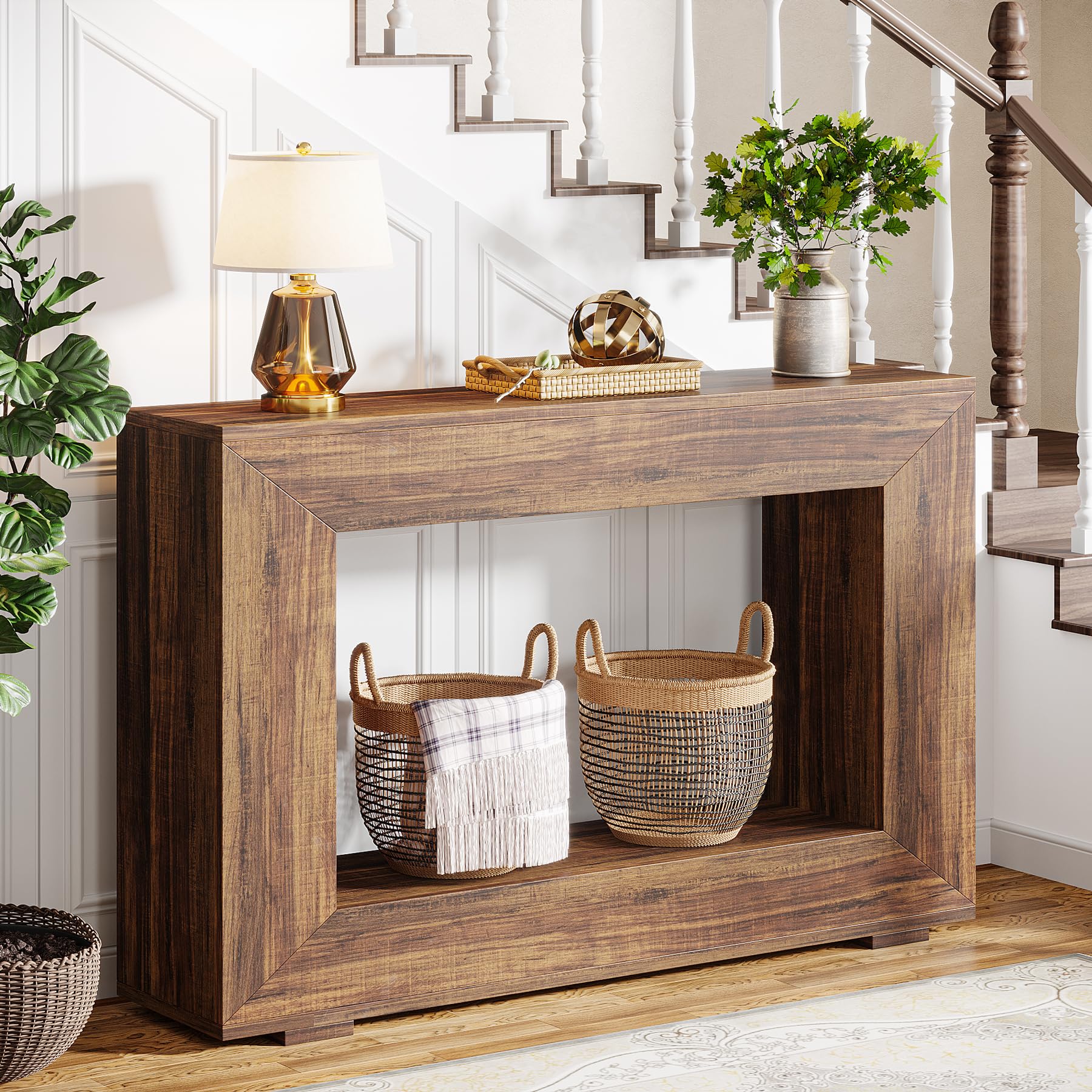 47 Inch Farmhouse Console Table with Storage