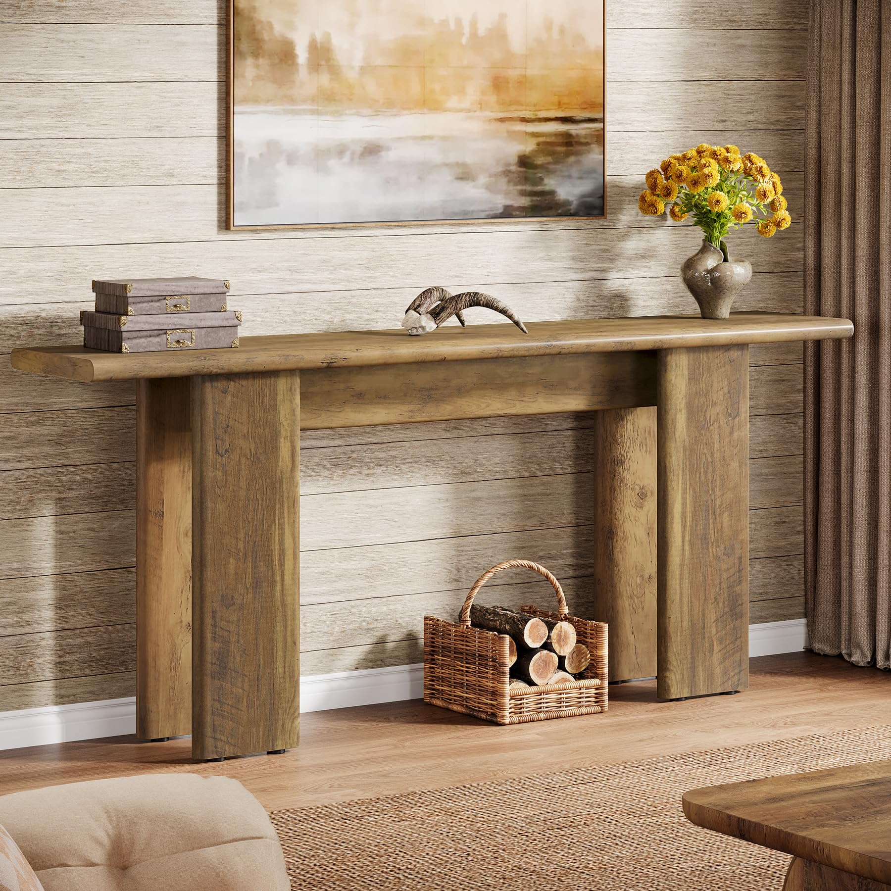 70.87" Extra Long Console Table Mid-Century Modern Entryway Sofa Table