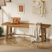 55" Solid Wood Farmhouse Bench