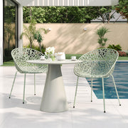 Outdoor Dining Chair Set of 2 - Weather-Resistant Perforated Side Chairs