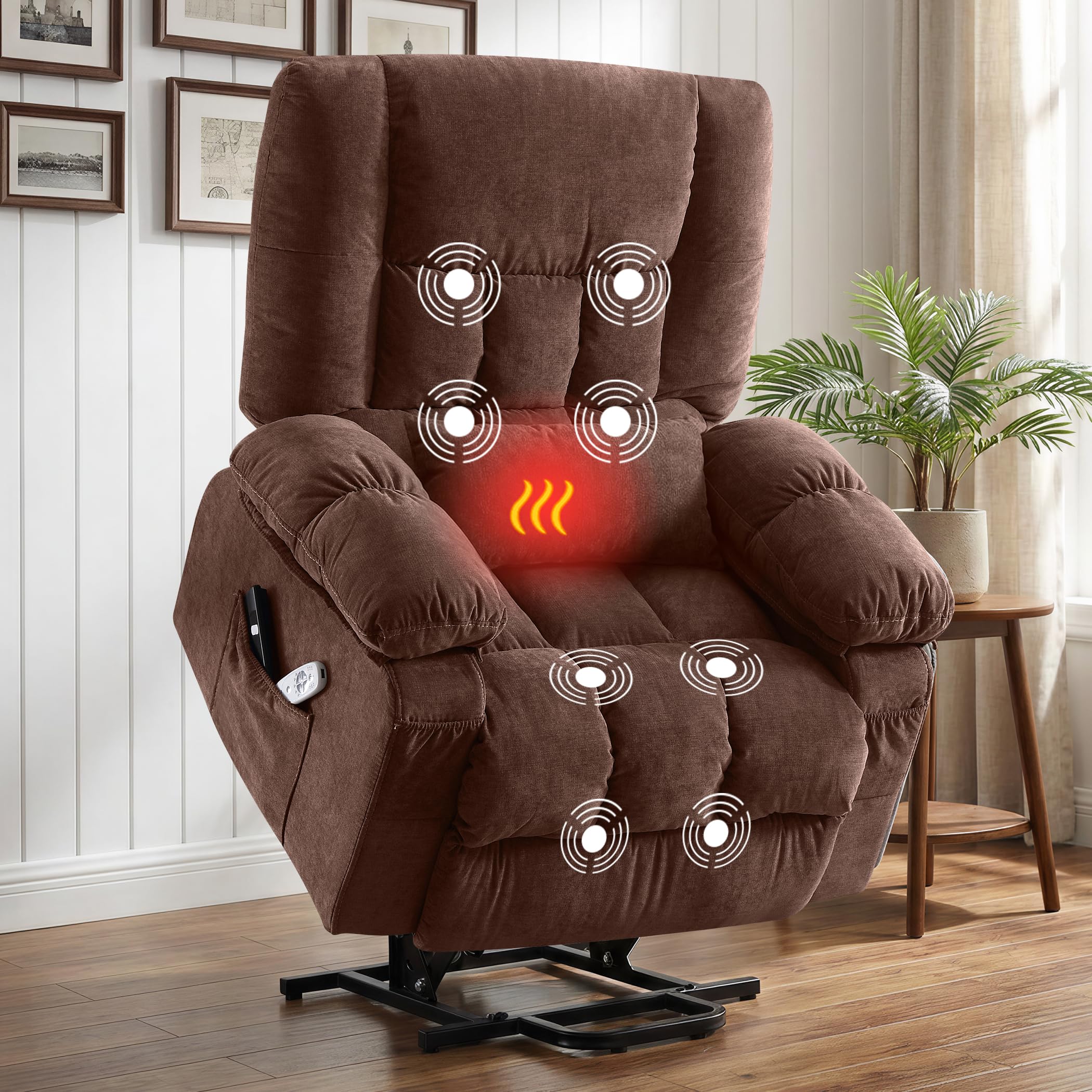 Power Lift Recliner Chair with Massage and Heat