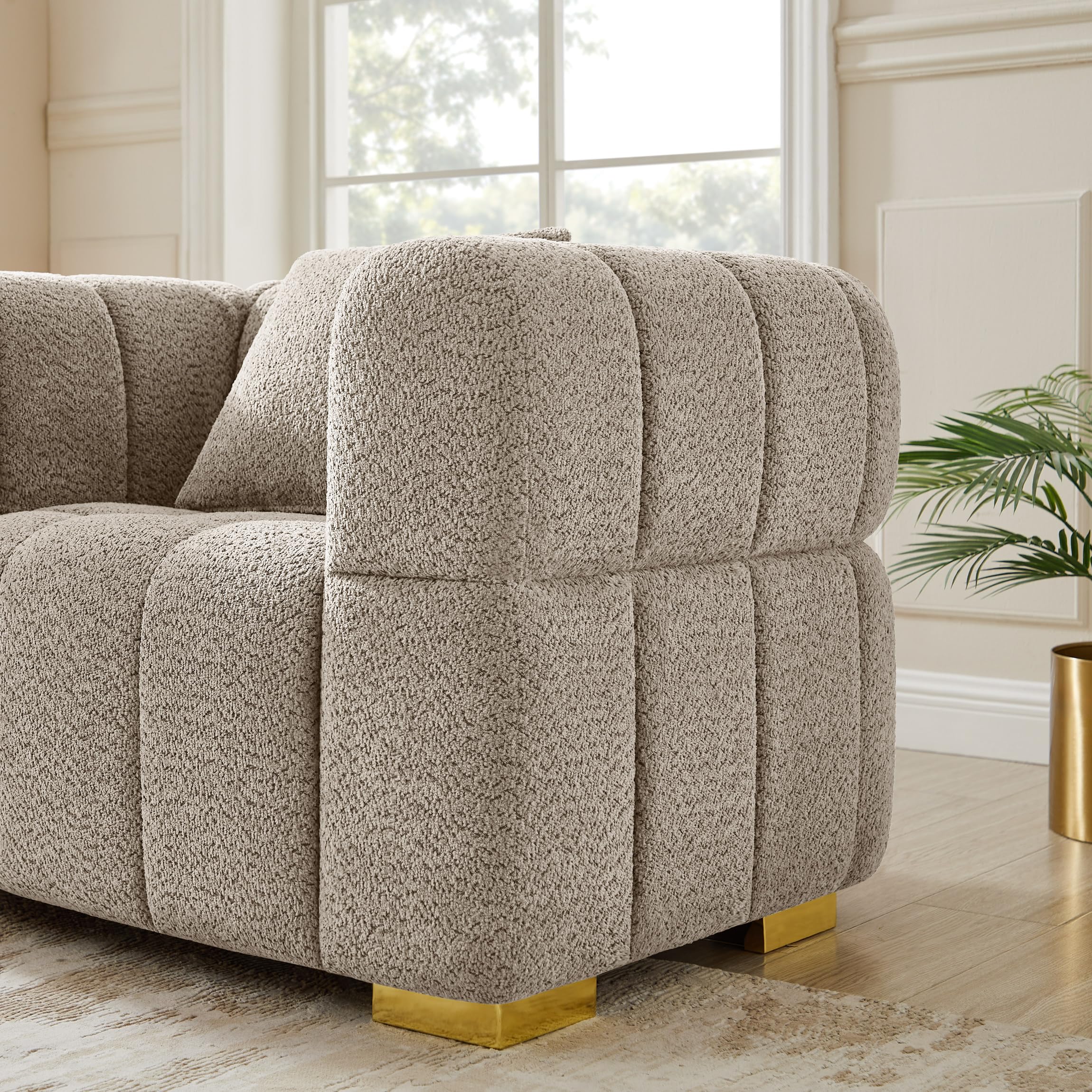90.94" Cloud Sofa Couch - Modern Deep Seat Boucle 3-Seater Loveseat