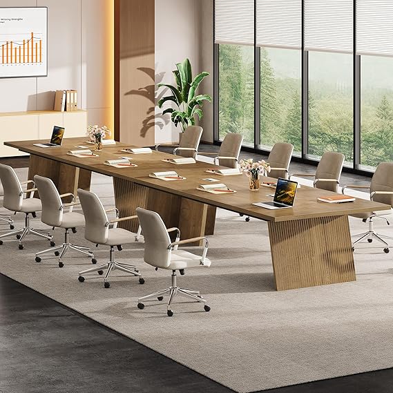 8ft Conference Table for 10 People with Cable Management