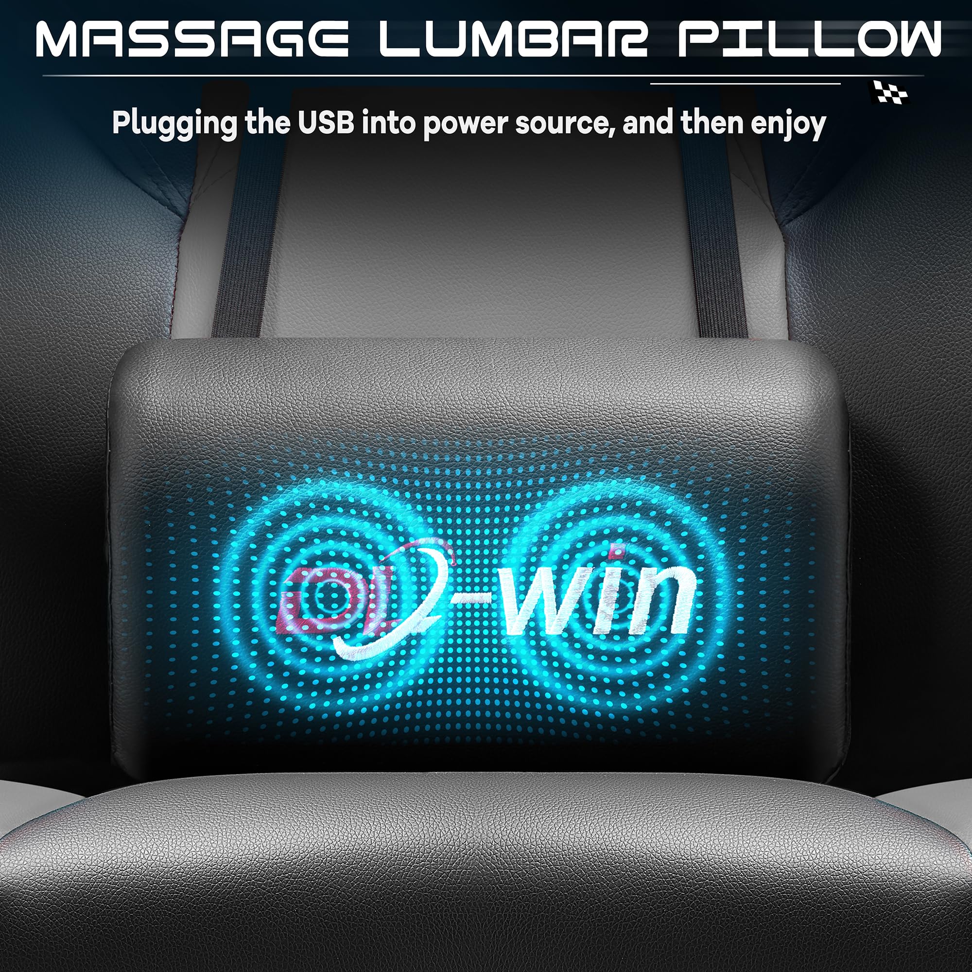Ergonomic Gaming Chair with Footrest and Massage Lumbar