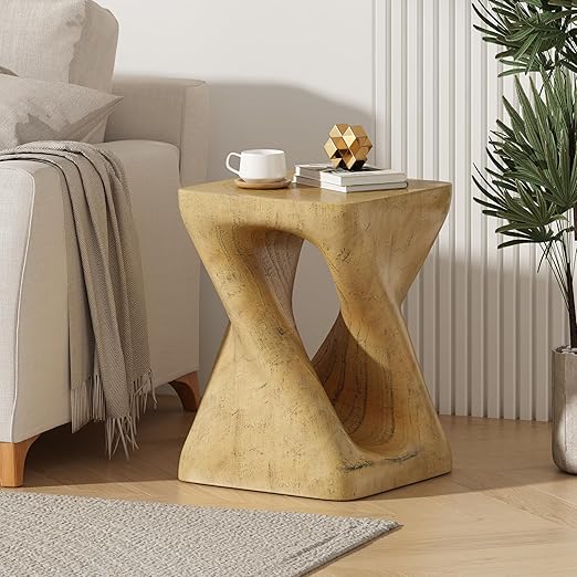 Spiral Twist Outdoor Accent Table Grey