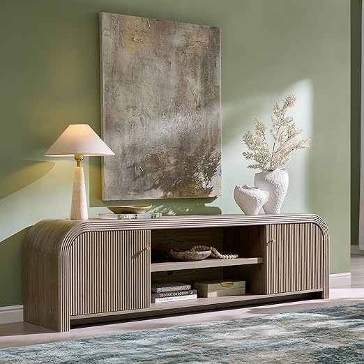 70" Modern Fluted TV Stand with Storage
