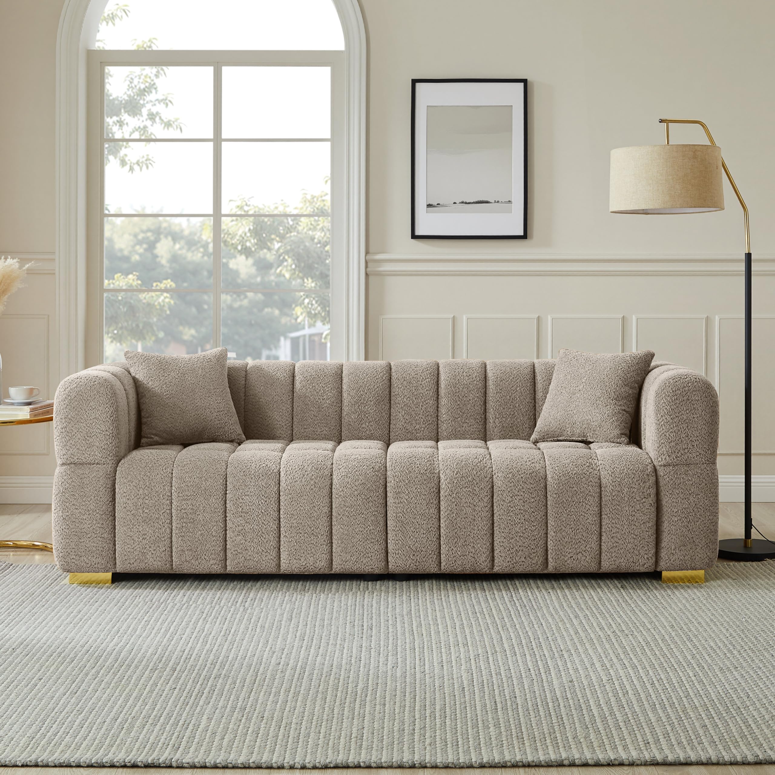 90.94" Cloud Sofa Couch - Modern Deep Seat Boucle 3-Seater Loveseat