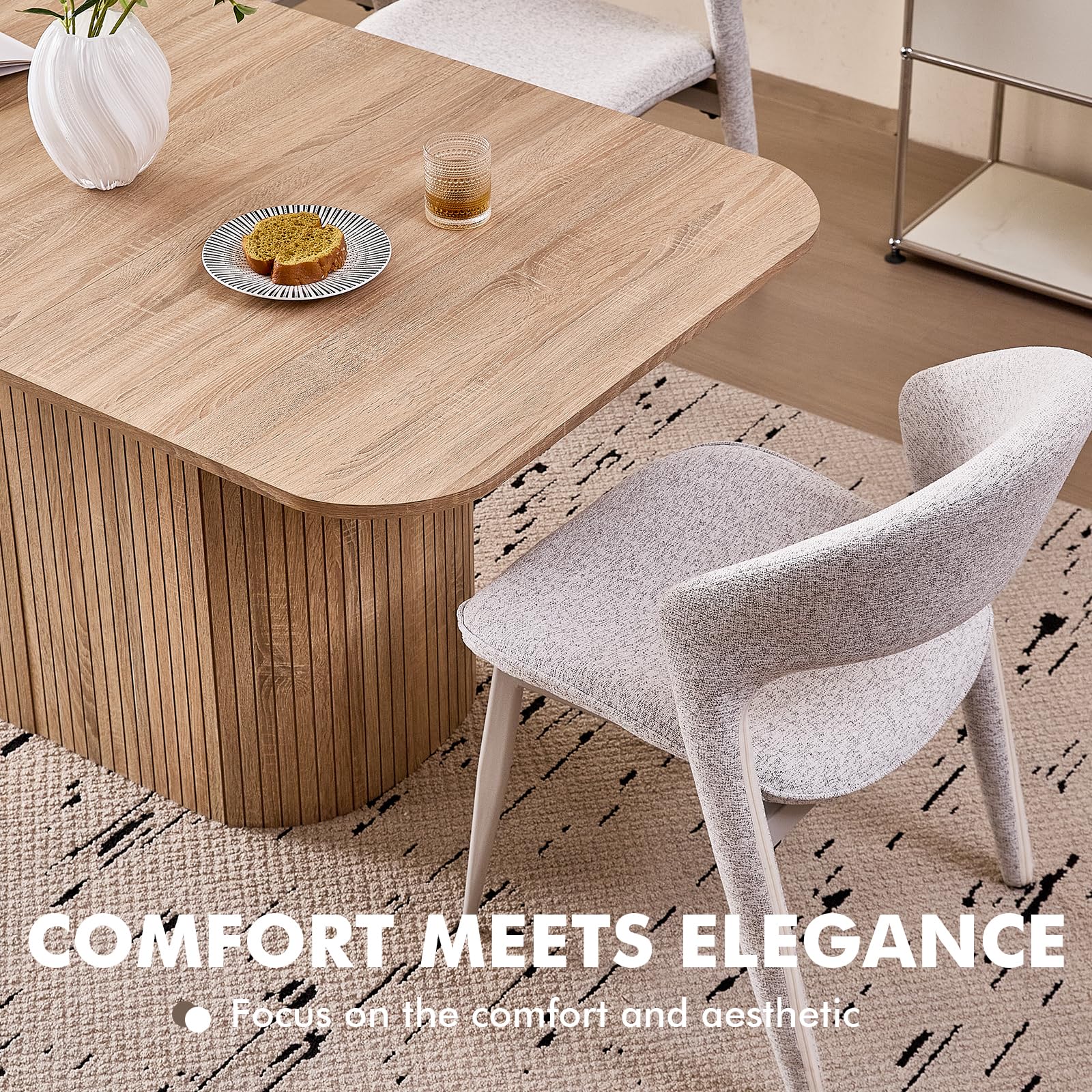 63" Dining Table with Grooved Pedestal Base