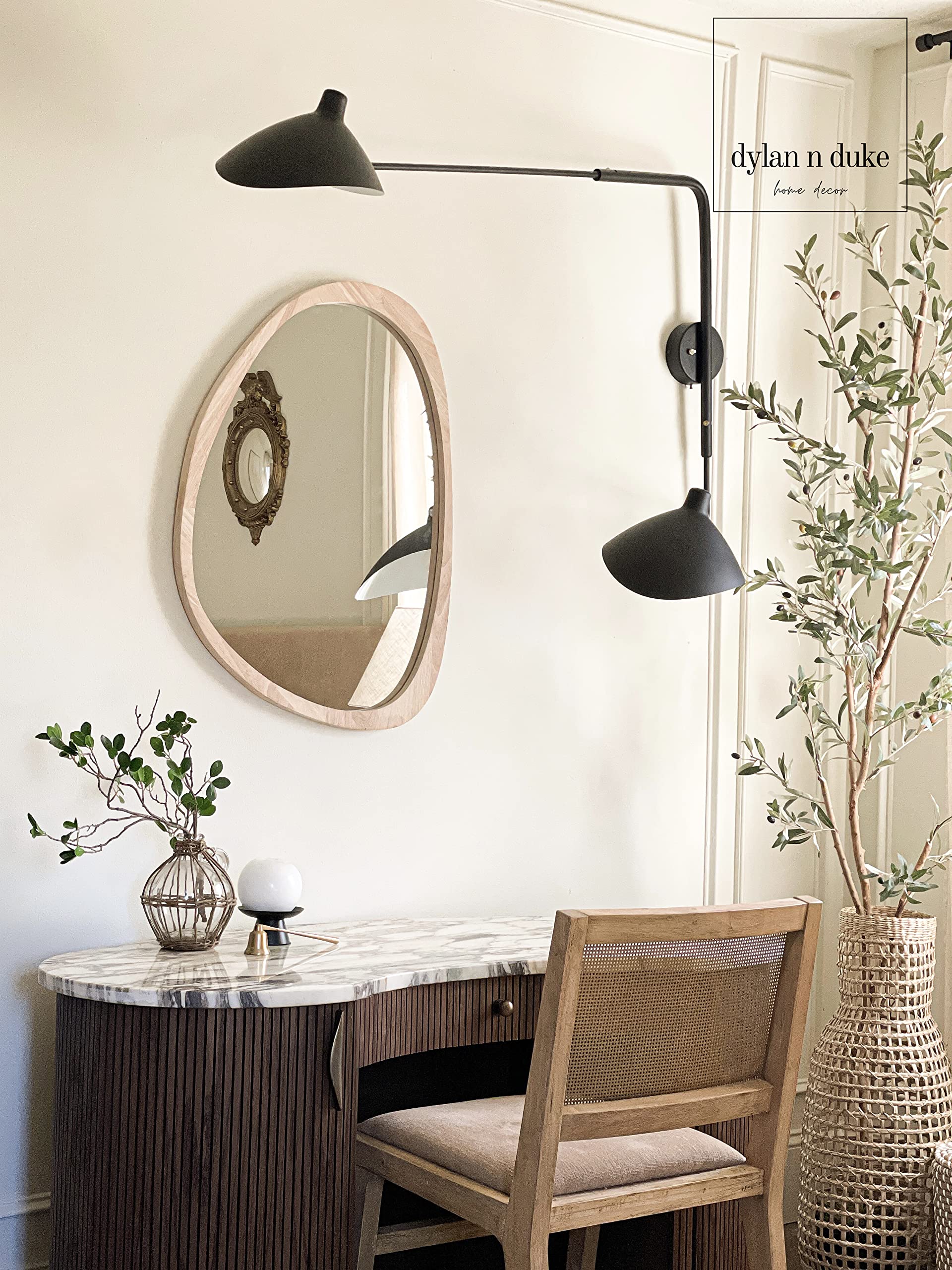 Irregular Wood Frame Boho Mirror