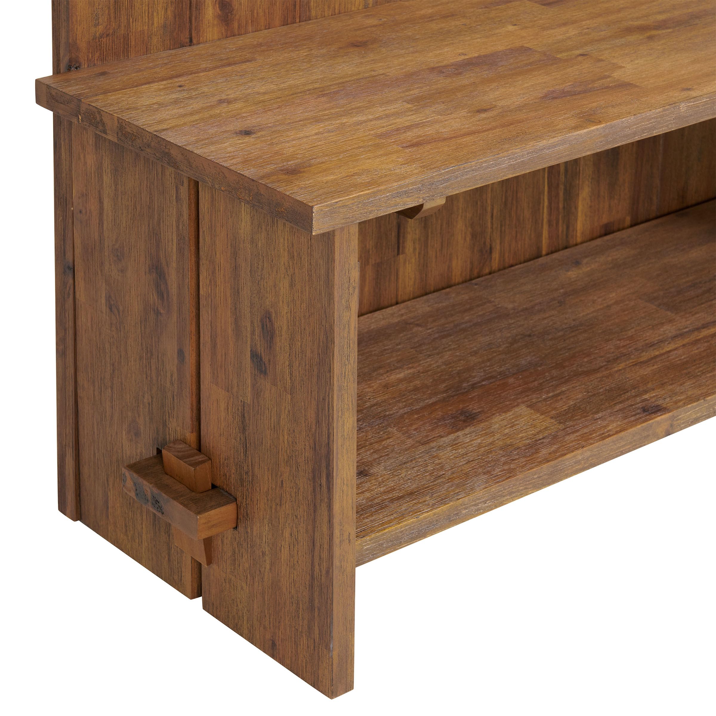 70" Acacia Wood Hall Tree with Bench & Storage
