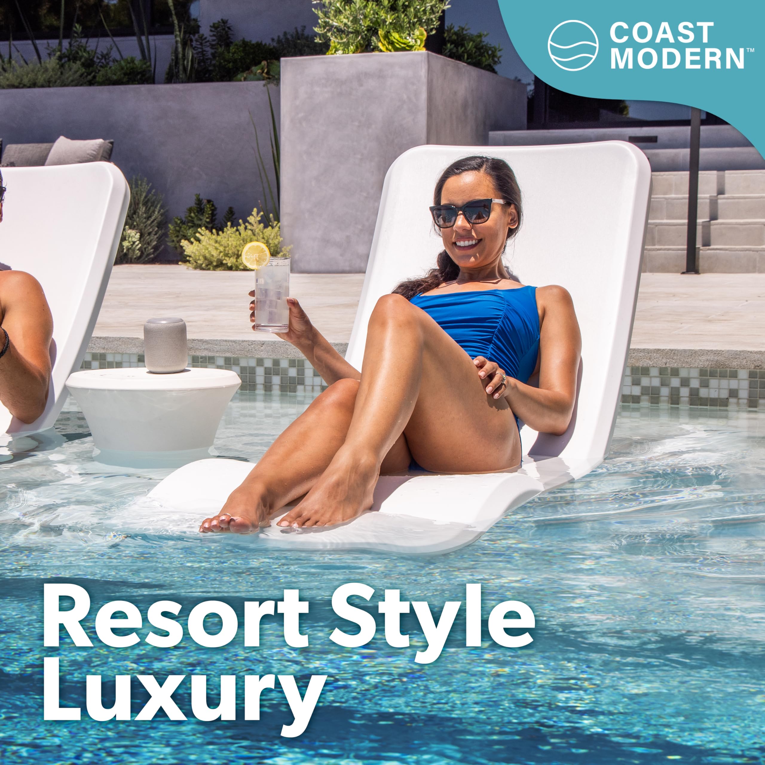 Coast Modern In-Pool Lounge Chair - Waterproof Weighted Chaise Lounger