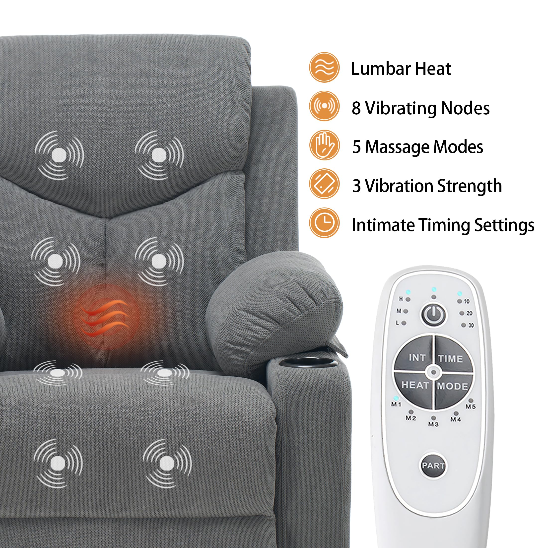 Power Lift Recliner Chair with Massage and Heat