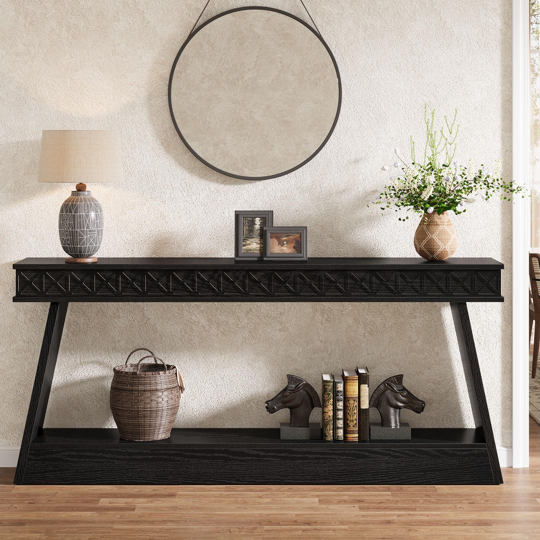 70.9 Inch Extra Long Console Table with Storage