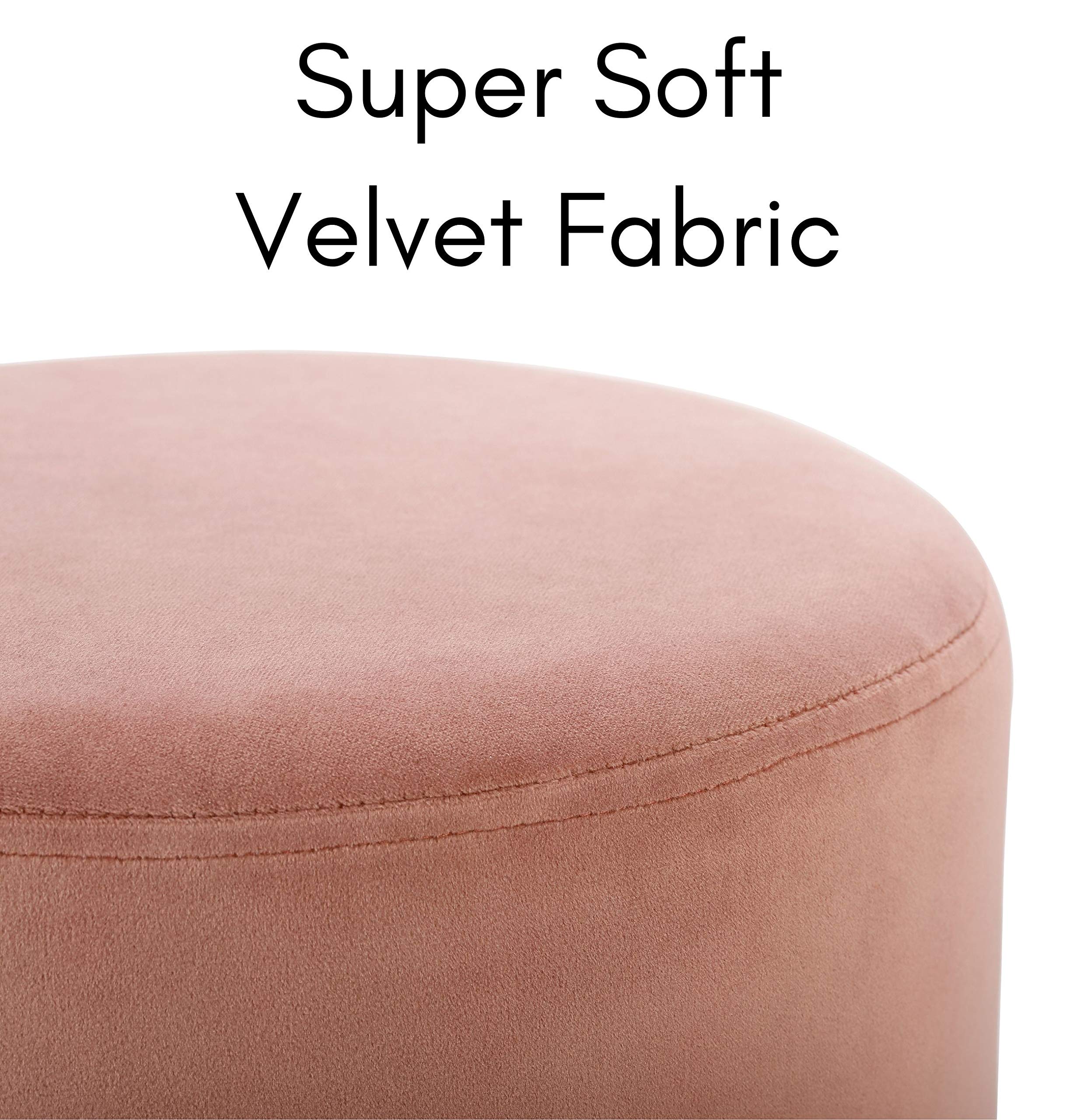 Round Ottoman Foot Stool - Soft Padded Compact Footrest