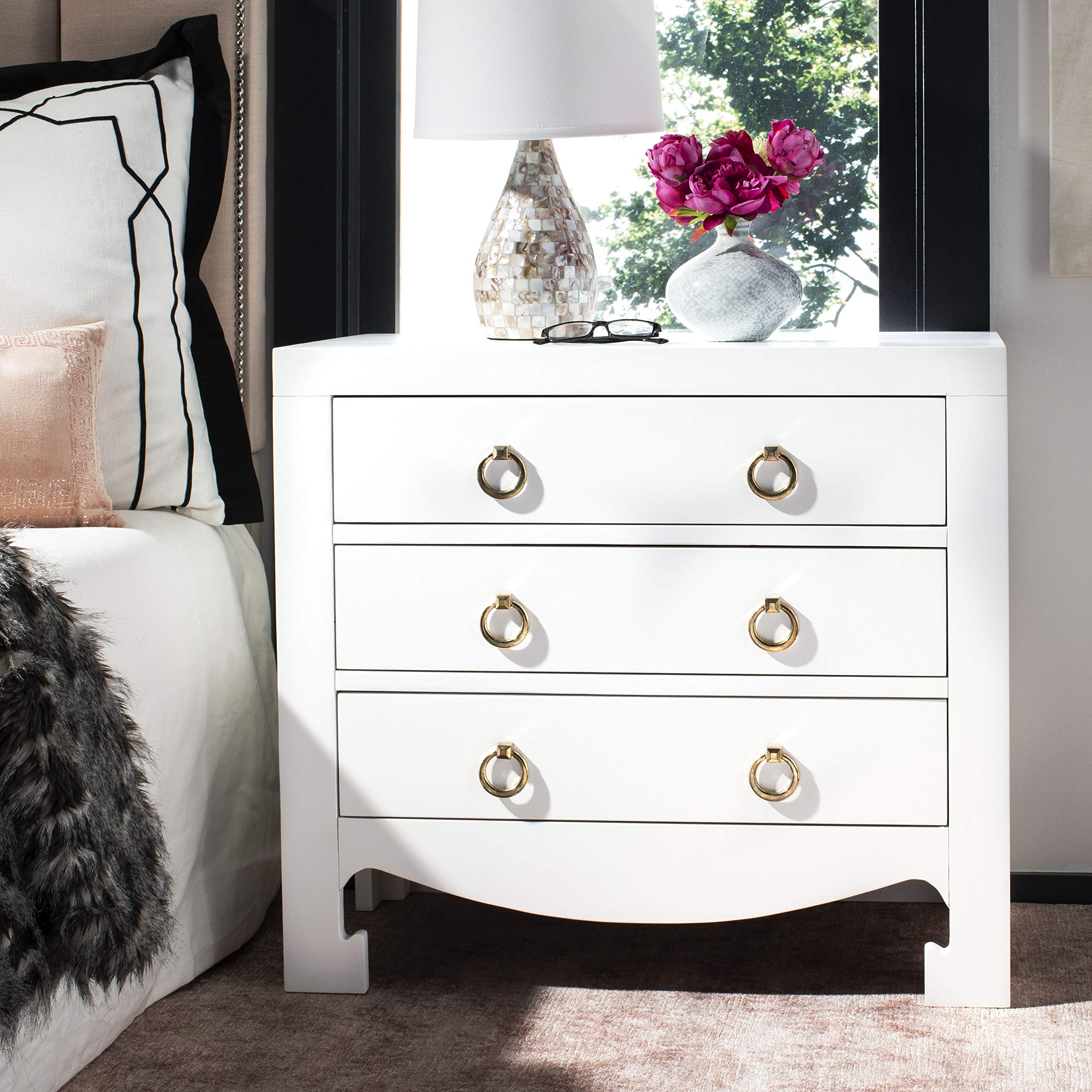 3-Drawer Chest White Gold