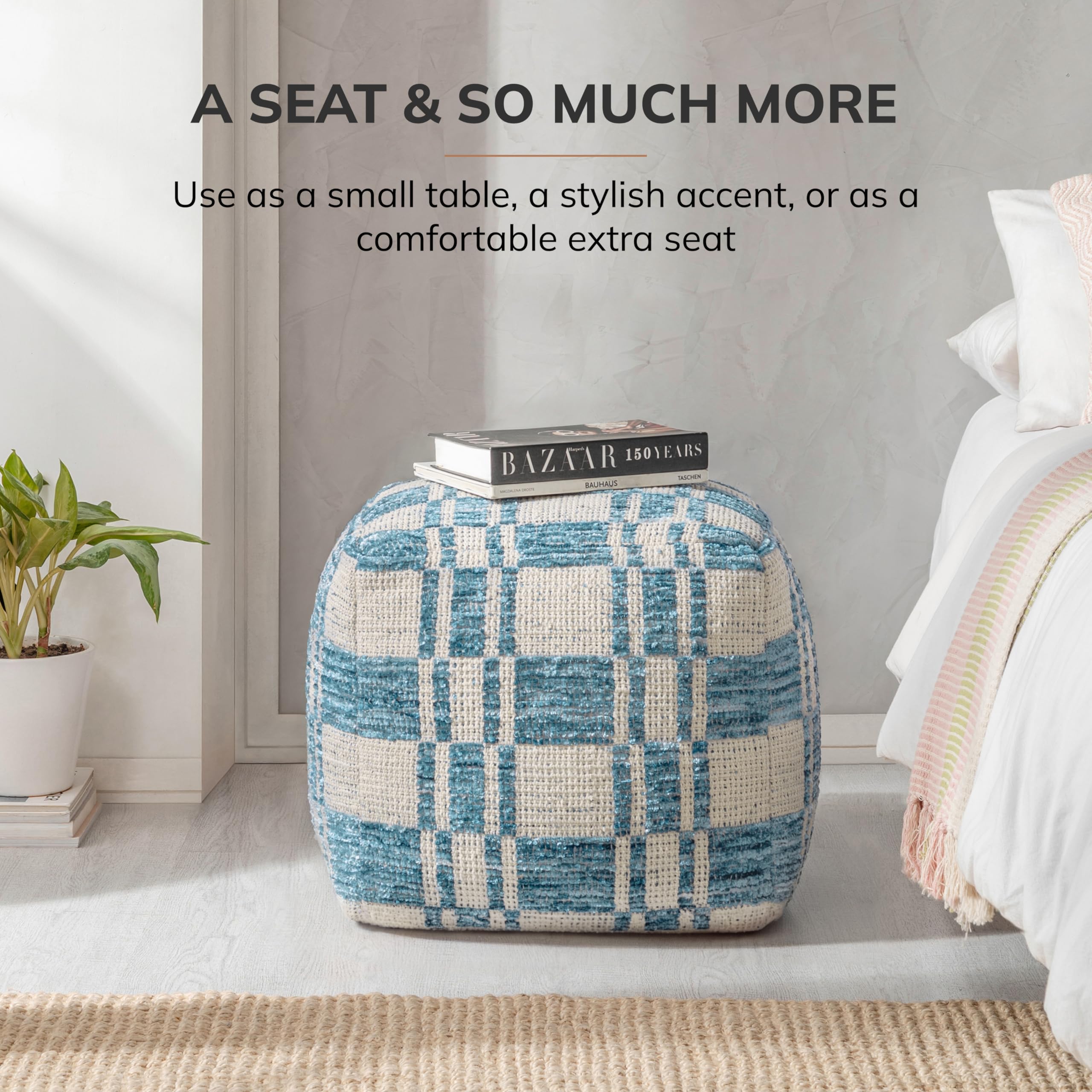 Handmade Pouf Ottoman Footrest