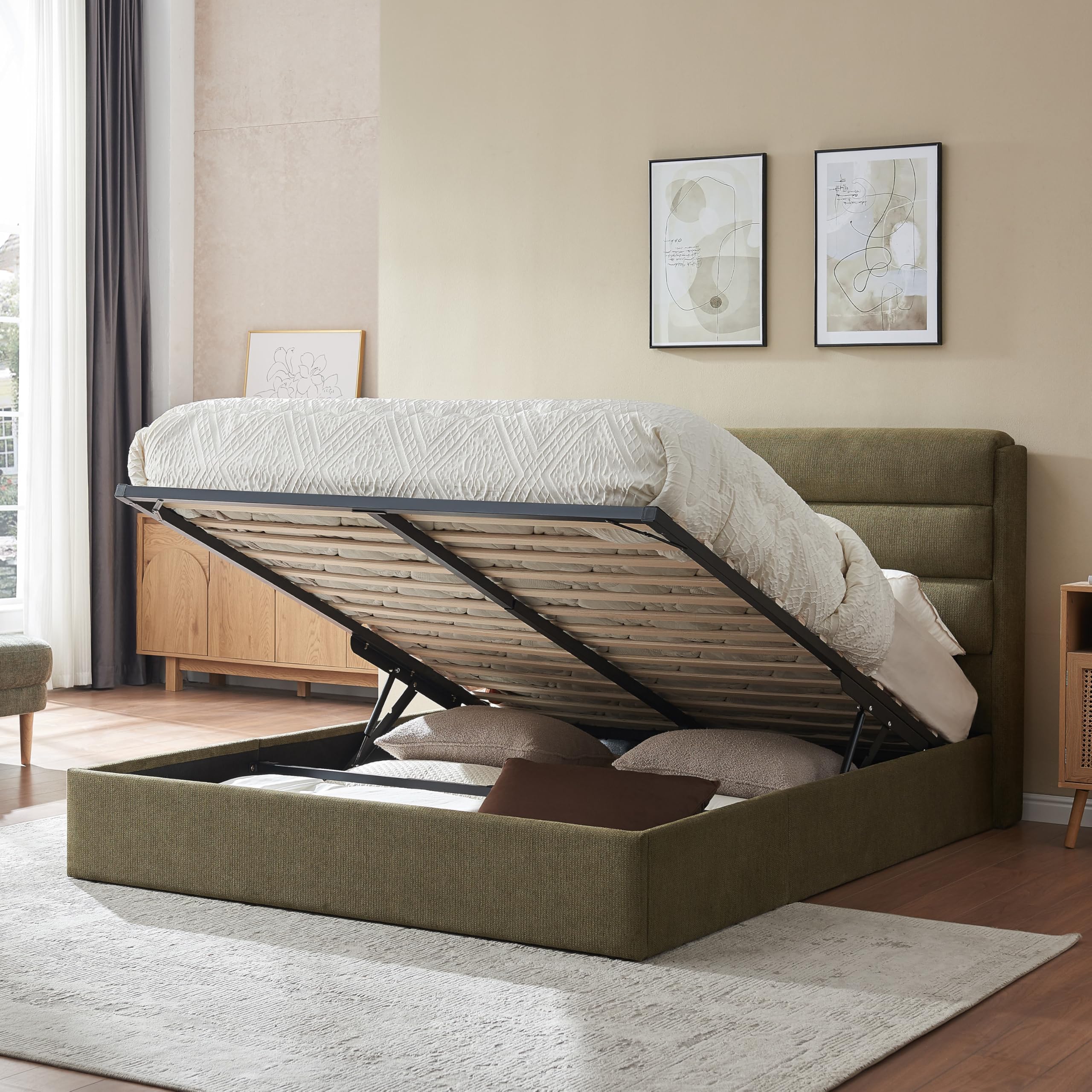 Lift Up Storage Bed Queen Size with Hydraulic System