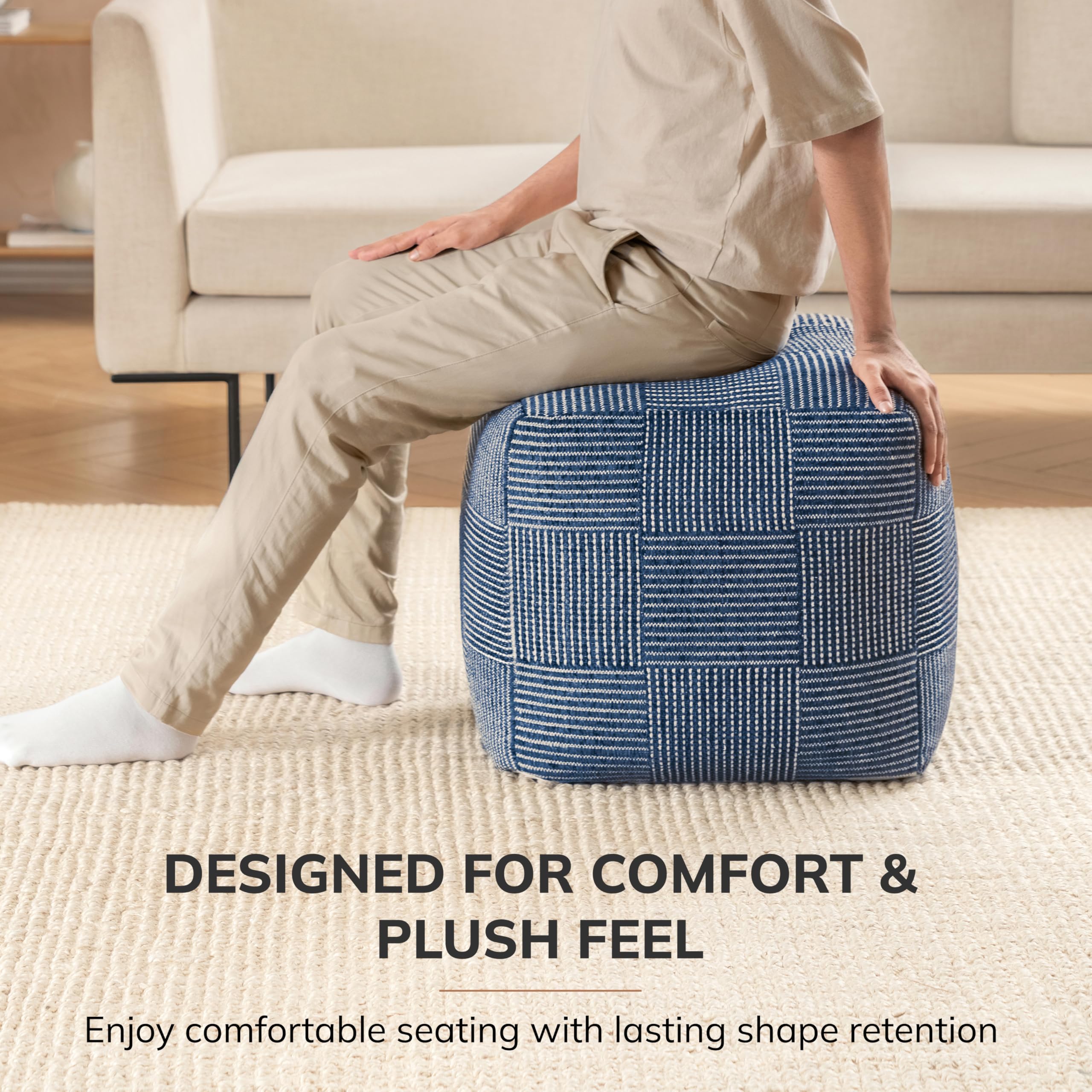 Handmade Pouf Ottoman Footrest 20x20x20
