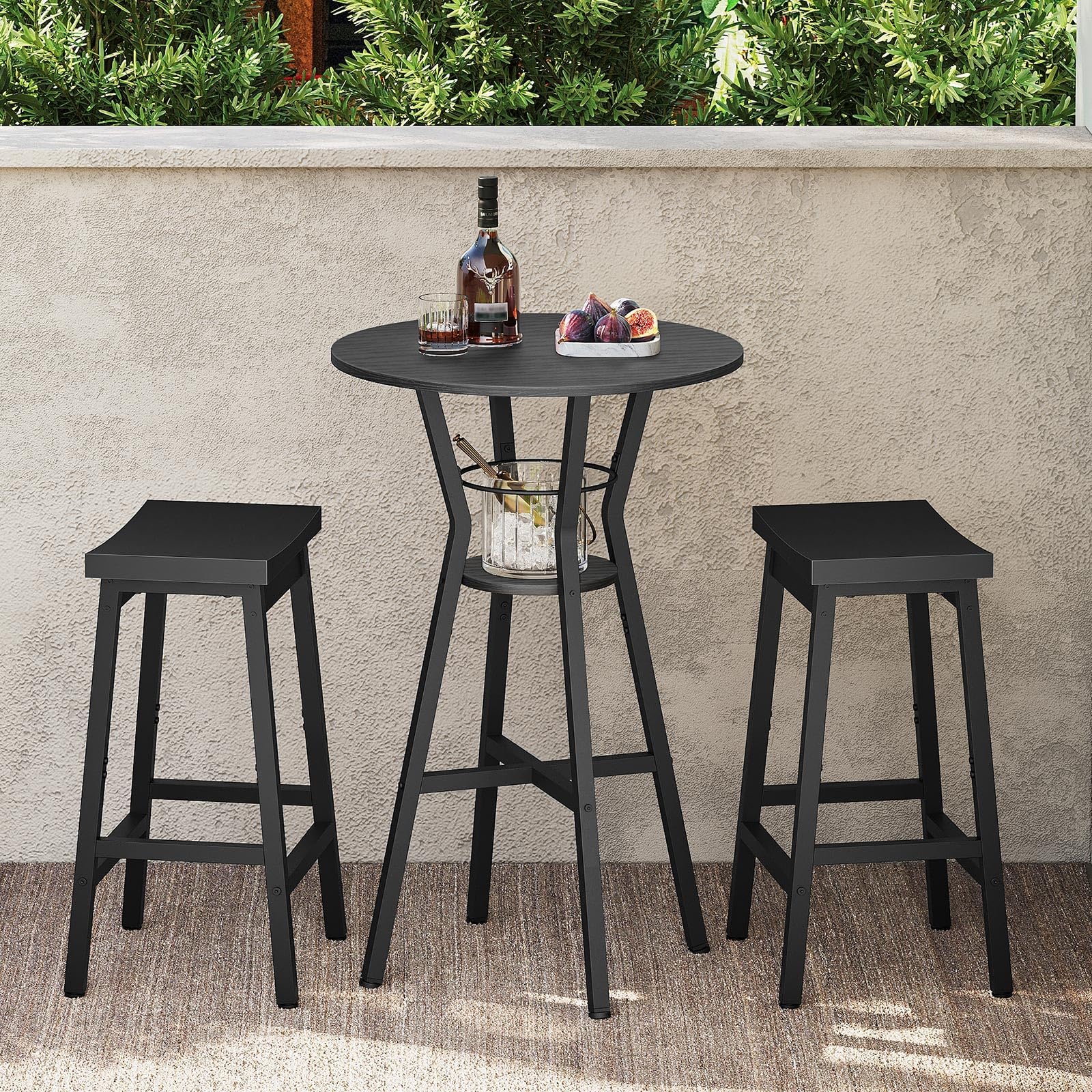 2-Tier Round Bar Table