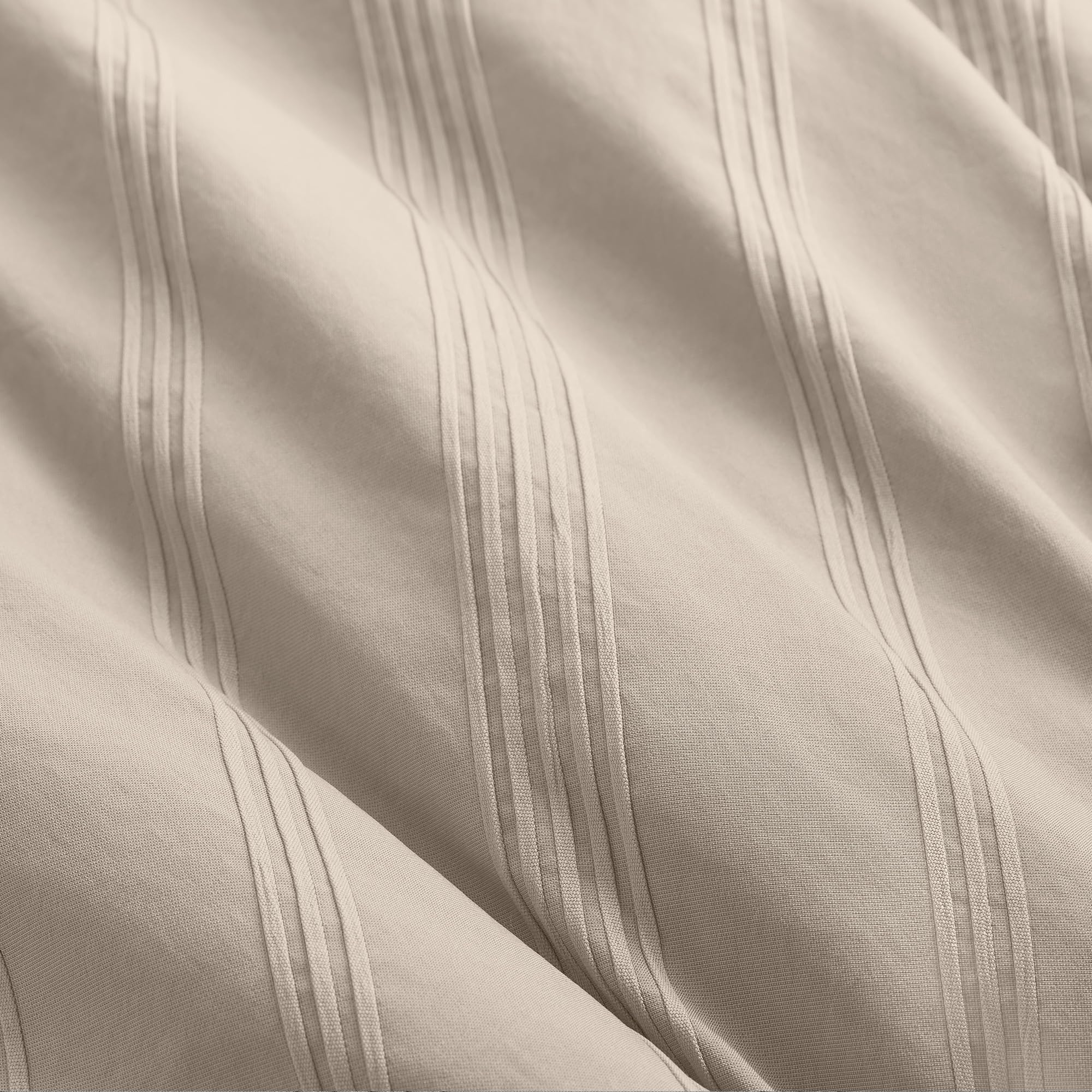Queen Striped Comforter Set - 7 Piece Bed in a Bag