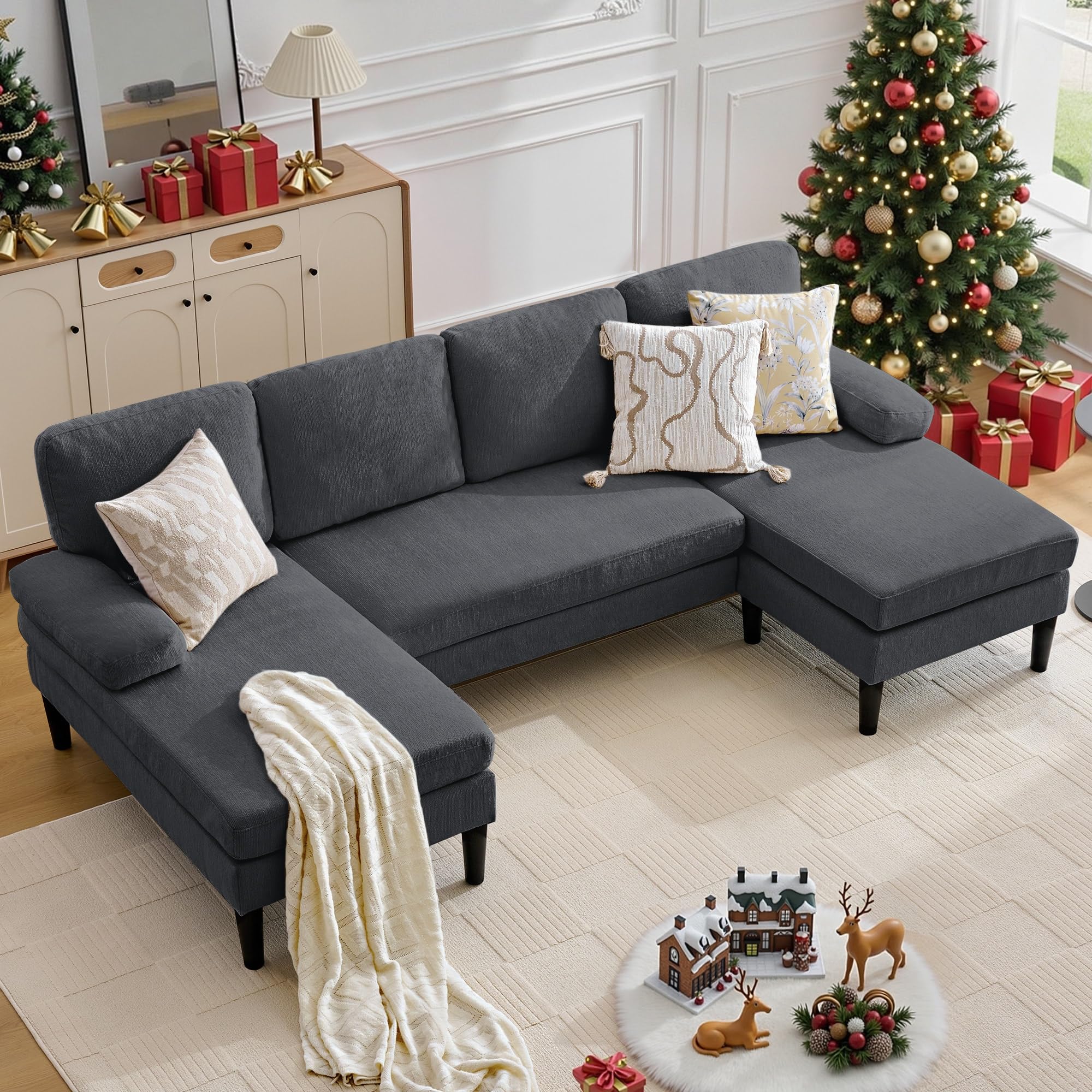 101" U-Shaped Sectional Sofa with Double Chaise