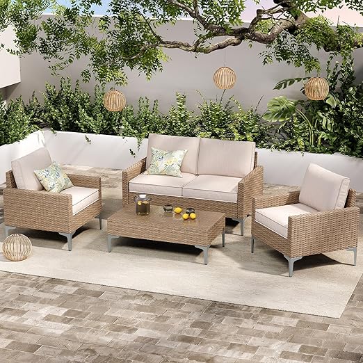 5-Piece Patio Furniture Set with Coffee Table
