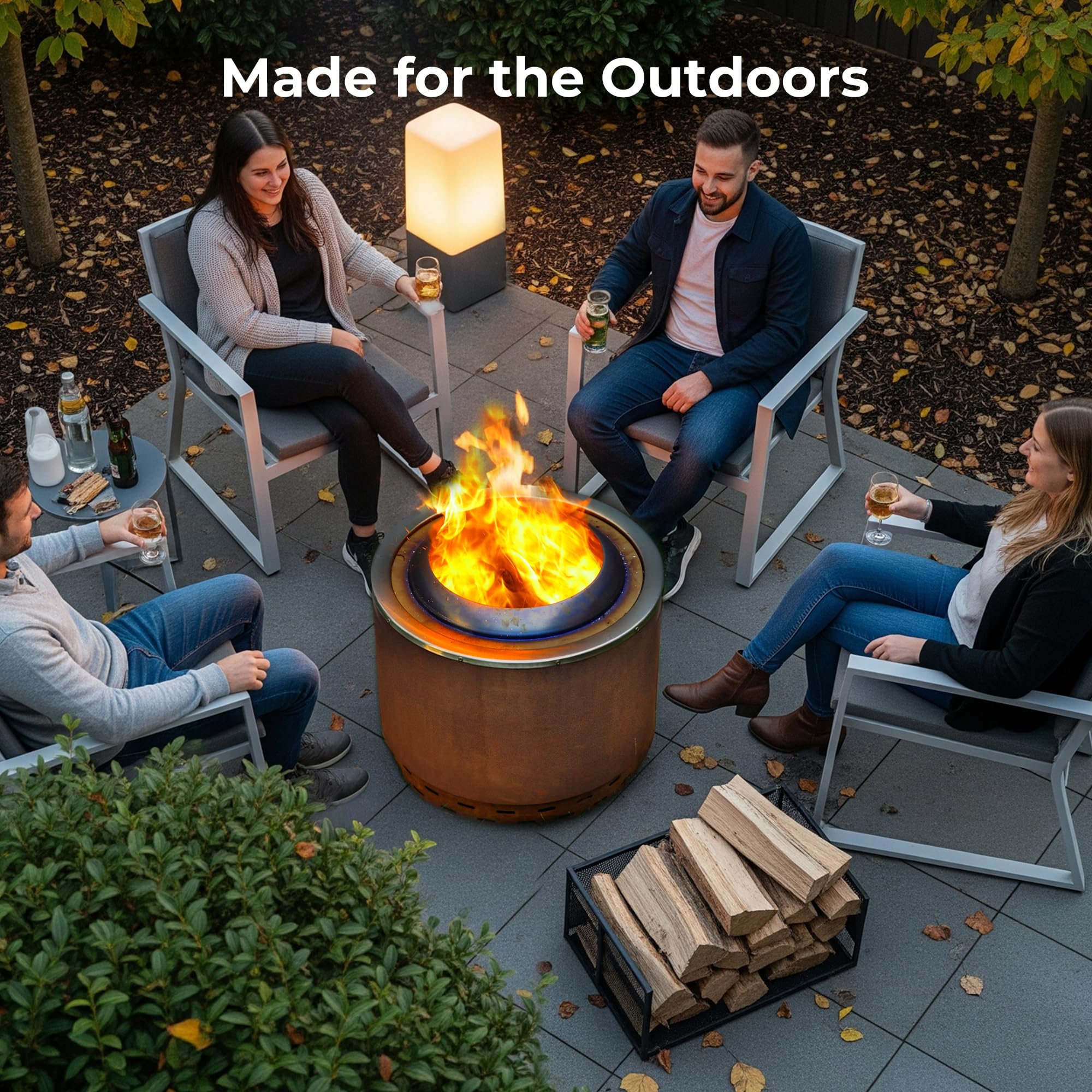 20" Smokeless Dual Flame Fire Pit