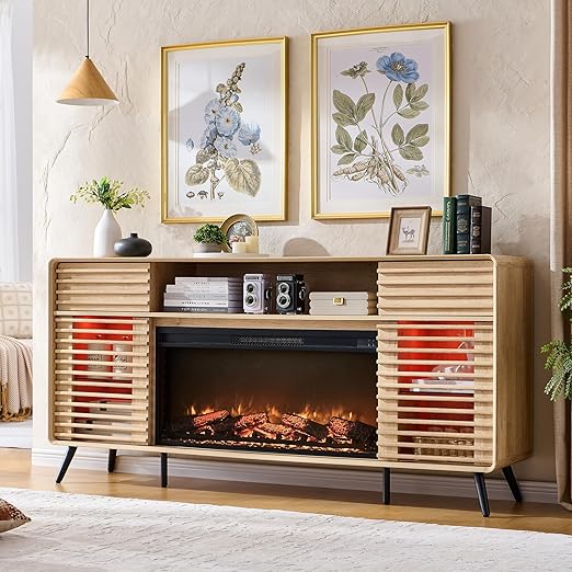 70" Fireplace TV Stand with Electric Fireplace