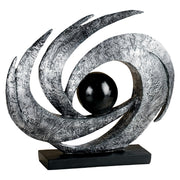 Contemporary Earths Motion Antique Silver Table Sculpture
