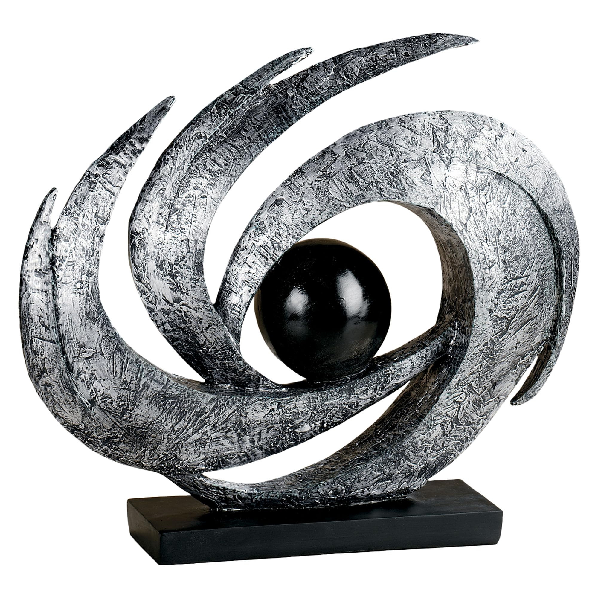 Contemporary Earths Motion Antique Silver Table Sculpture