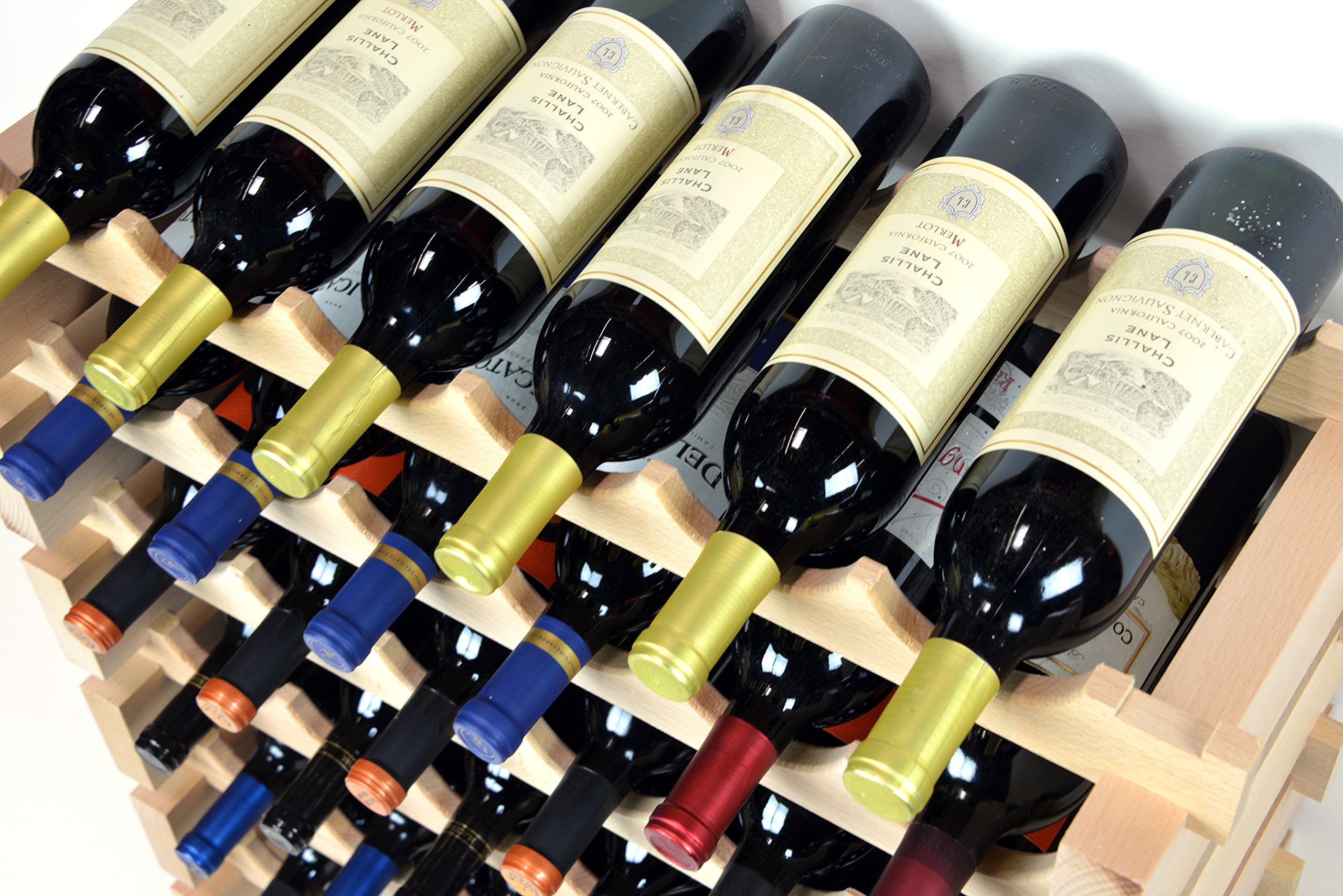 Modular Wine Rack Beechwood 72 Bottle Capacity
