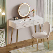 39" Vanity Desk with Mirror and Lights
