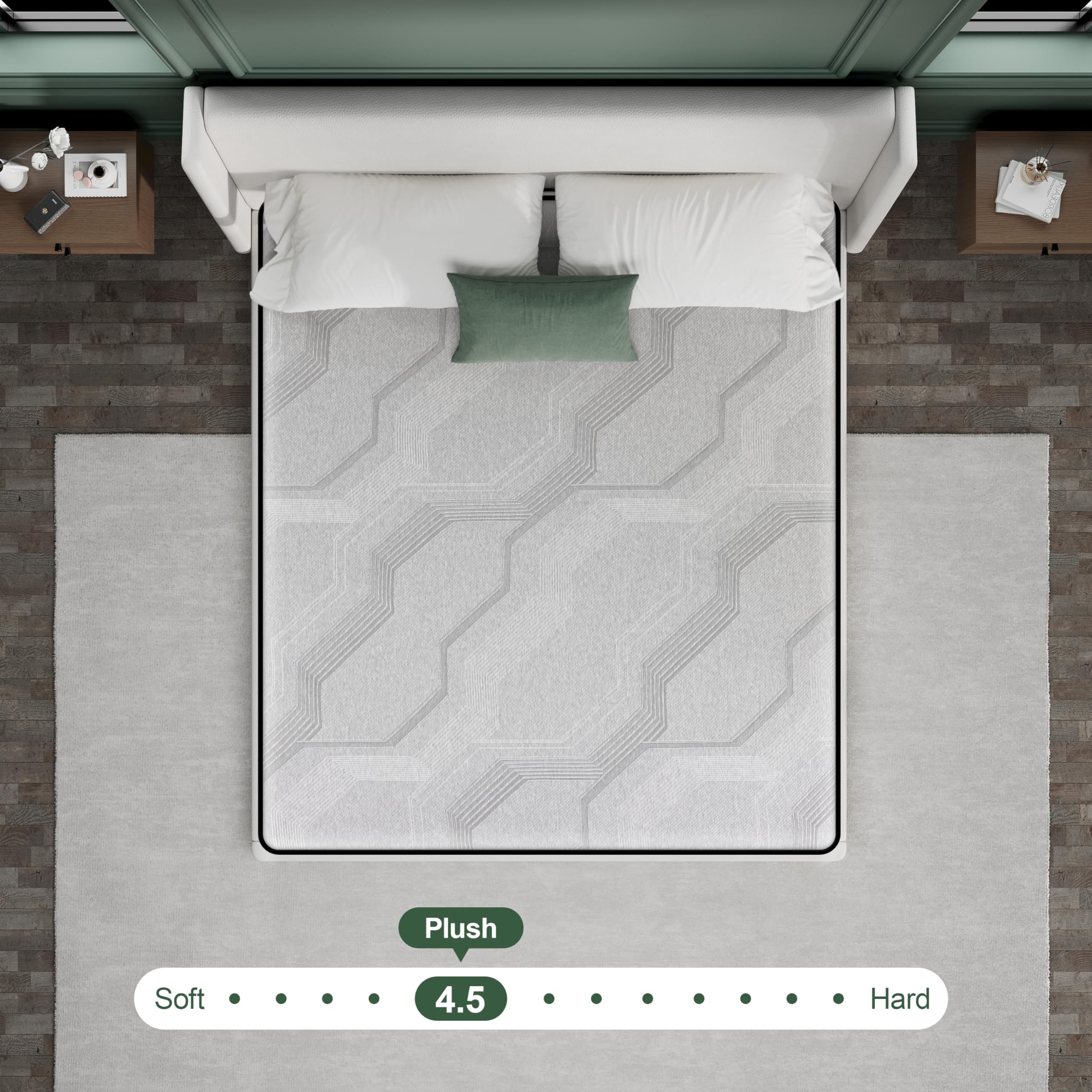 15 Inch Hybrid Charcoal Gel Memory Foam Queen Mattress