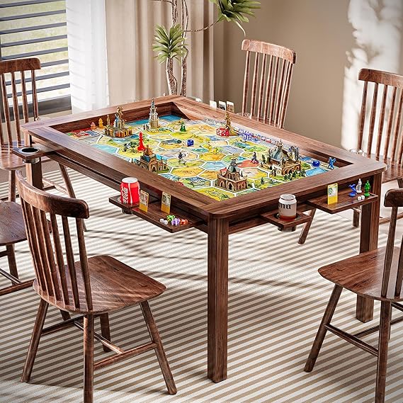 Hexagon Gaming Table for 6 Players with Storage