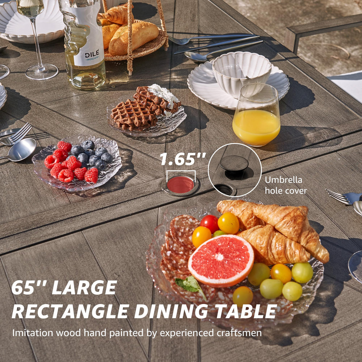 7 Piece Patio Dining Set with Swivel Chairs