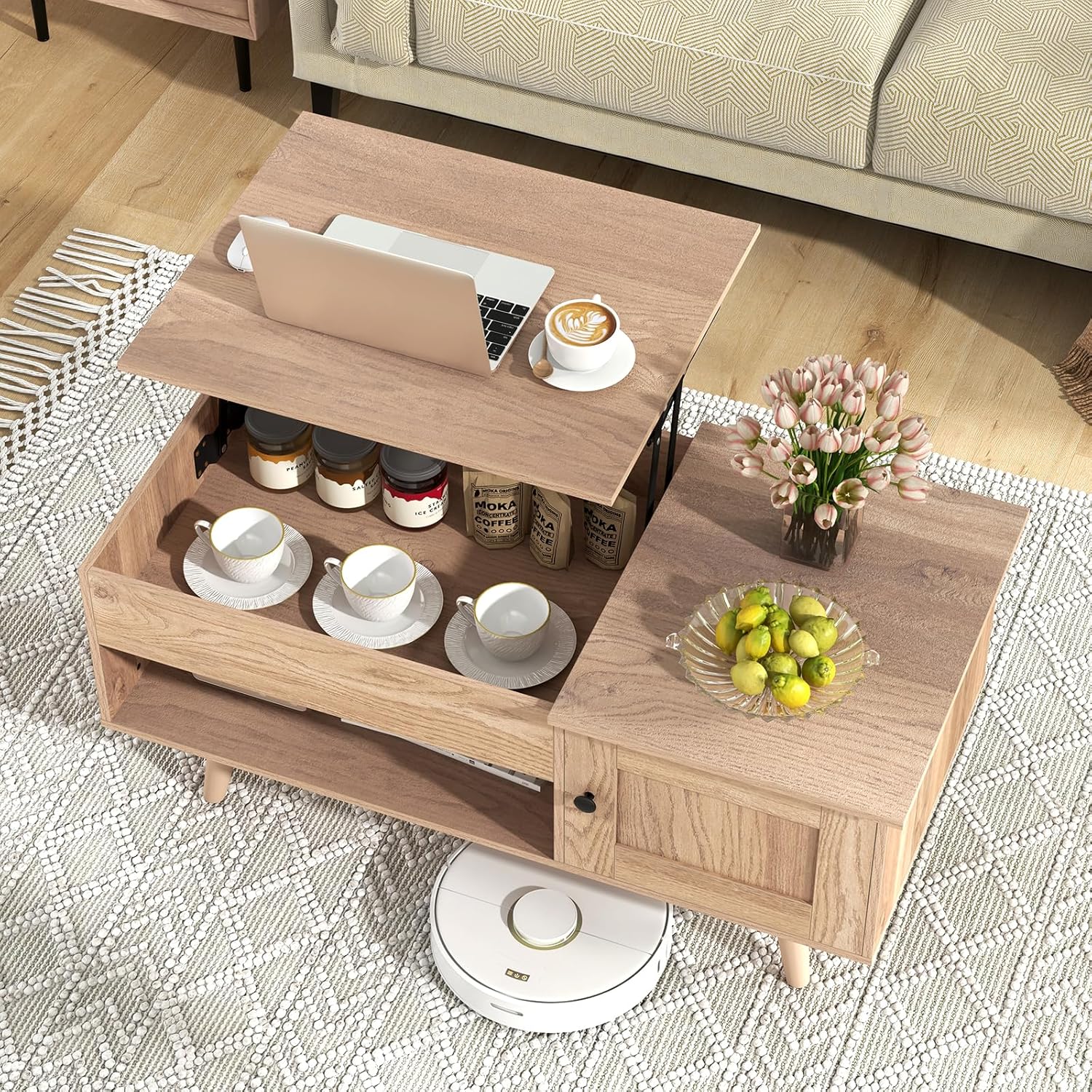 Lift Top Coffee Table with Hidden Storage