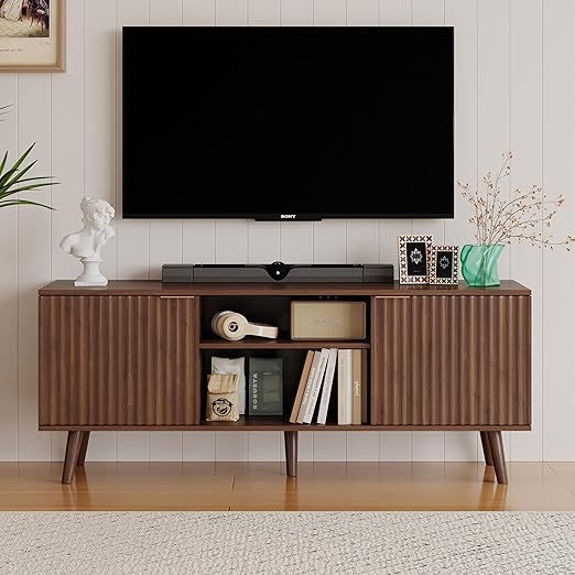 55 Inch Fluted TV Stand with Storage