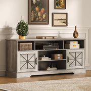 59 Inch TV Stand with RGB LED Lights and Storage Cabinets
