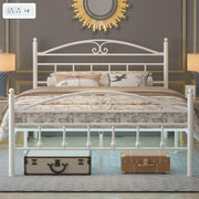 12 Inch Full Size Bed Frame with Charging Station and LED Lights