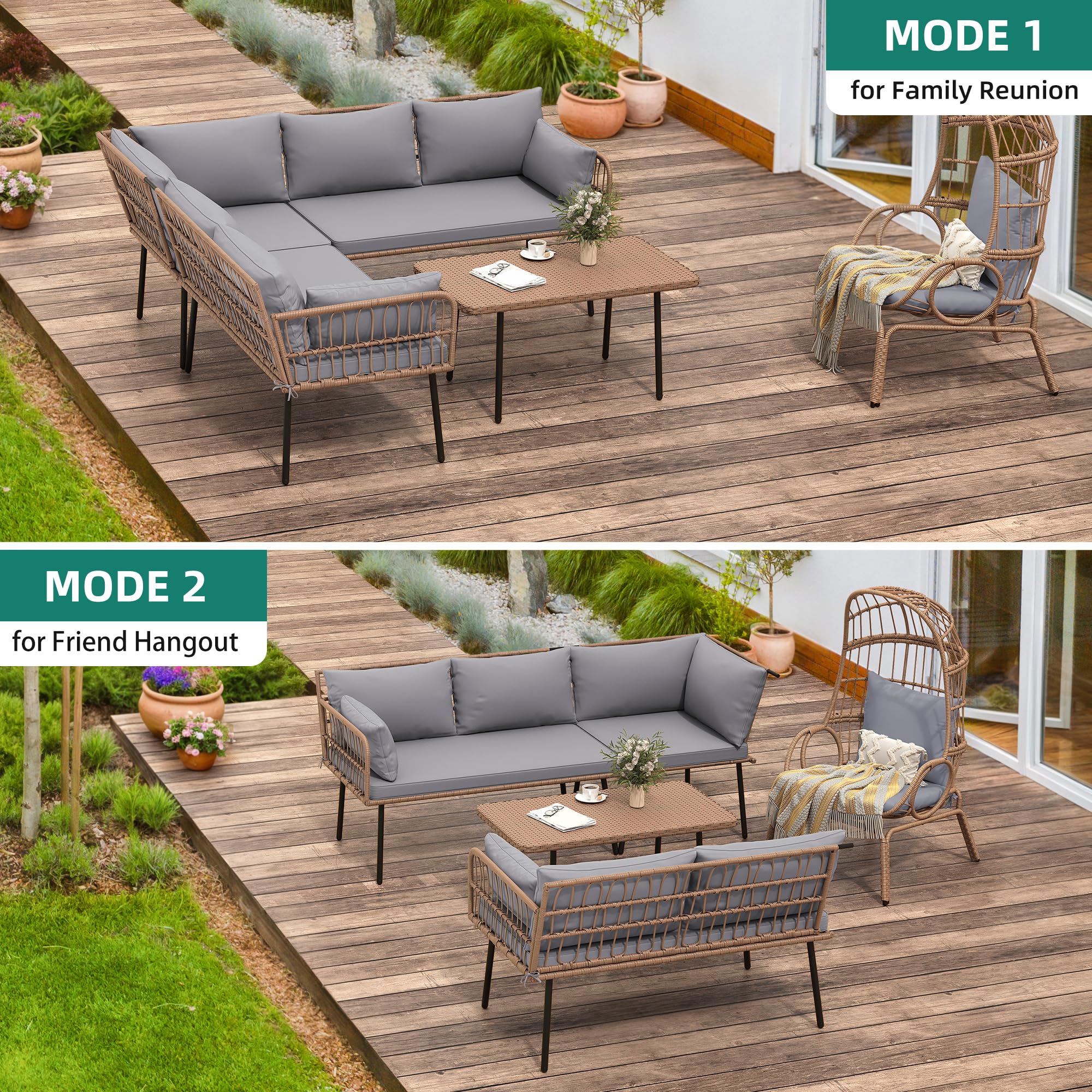 4-Piece Wicker Patio Conversation Set