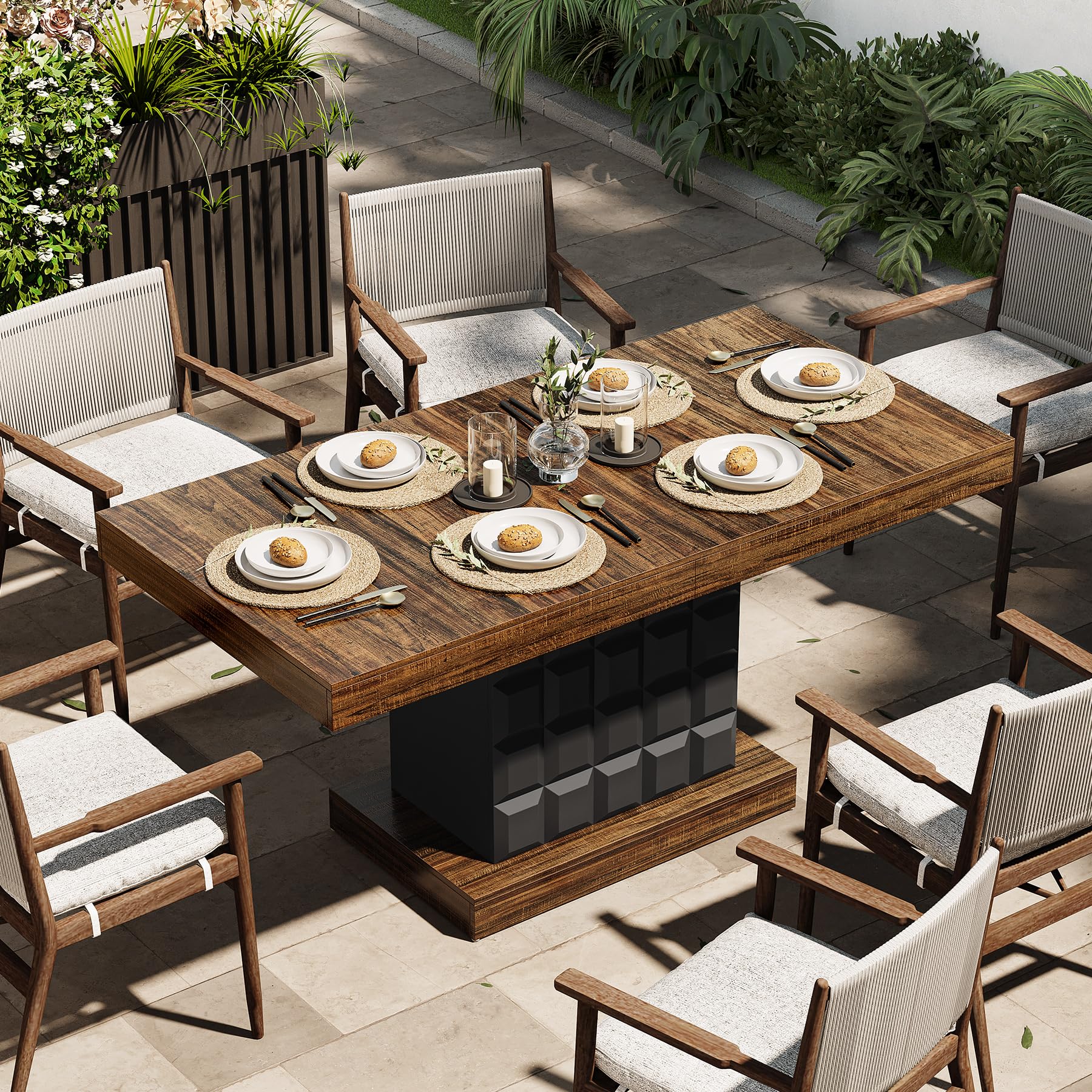 63" Modern Dining Table for 4-6 People