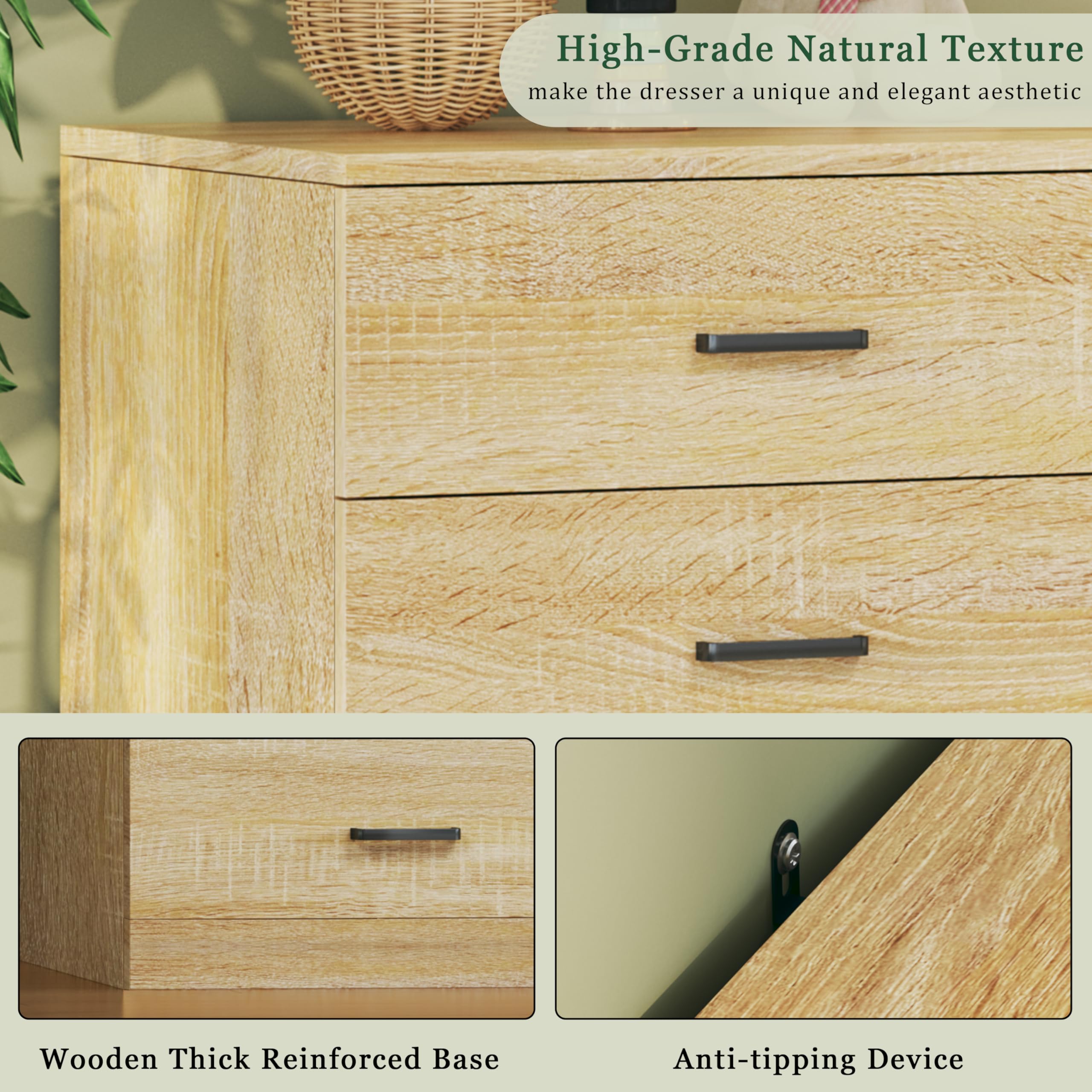 60 Inch 12 Drawer Dresser for Bedroom