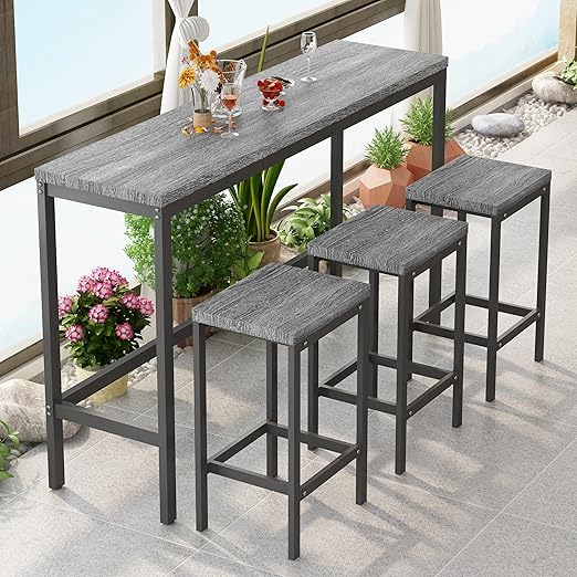 4-Piece Counter Height Dining Set with Stools
