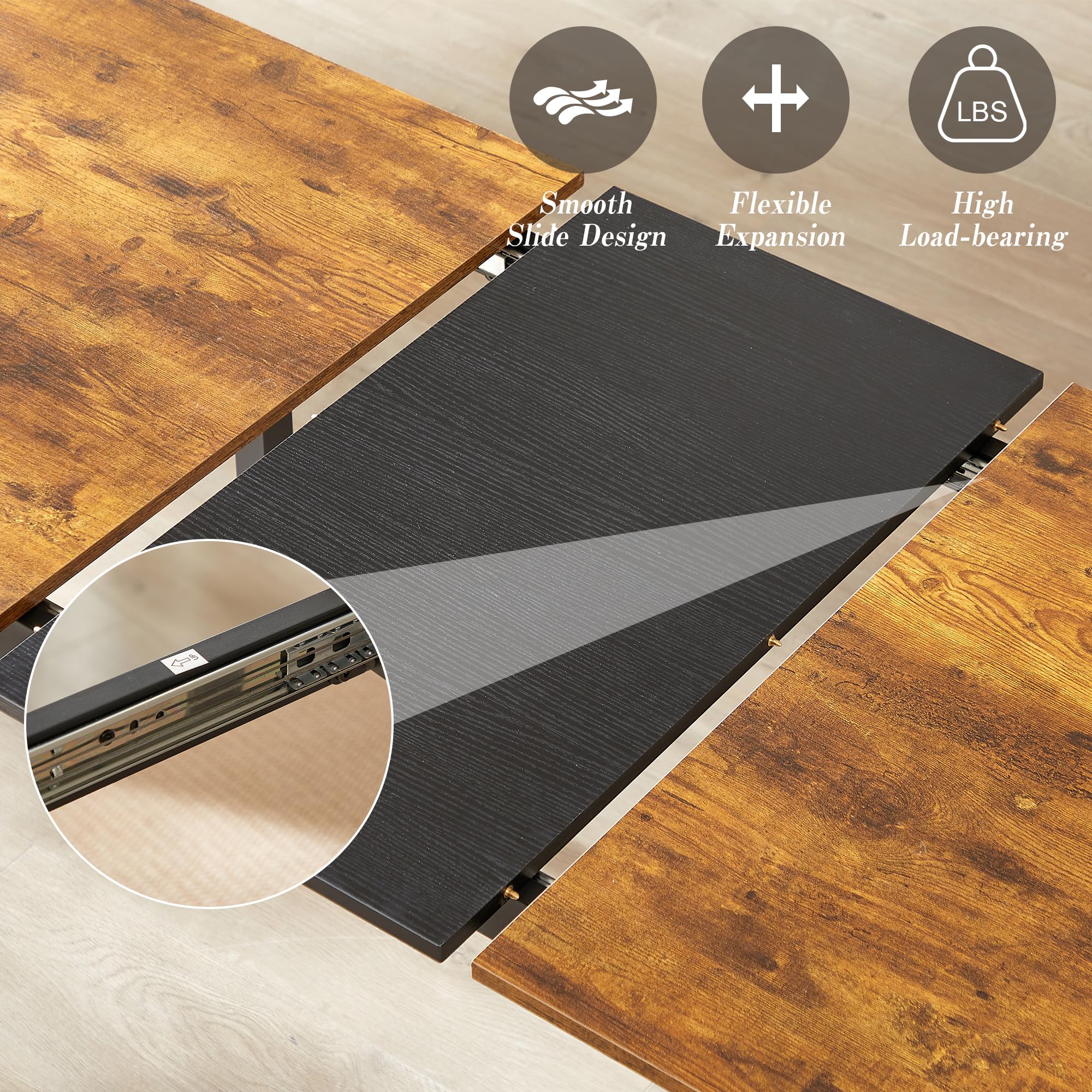 Extendable Dining Table Set with Benches