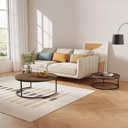 Round Nesting Coffee Table Set of 2
