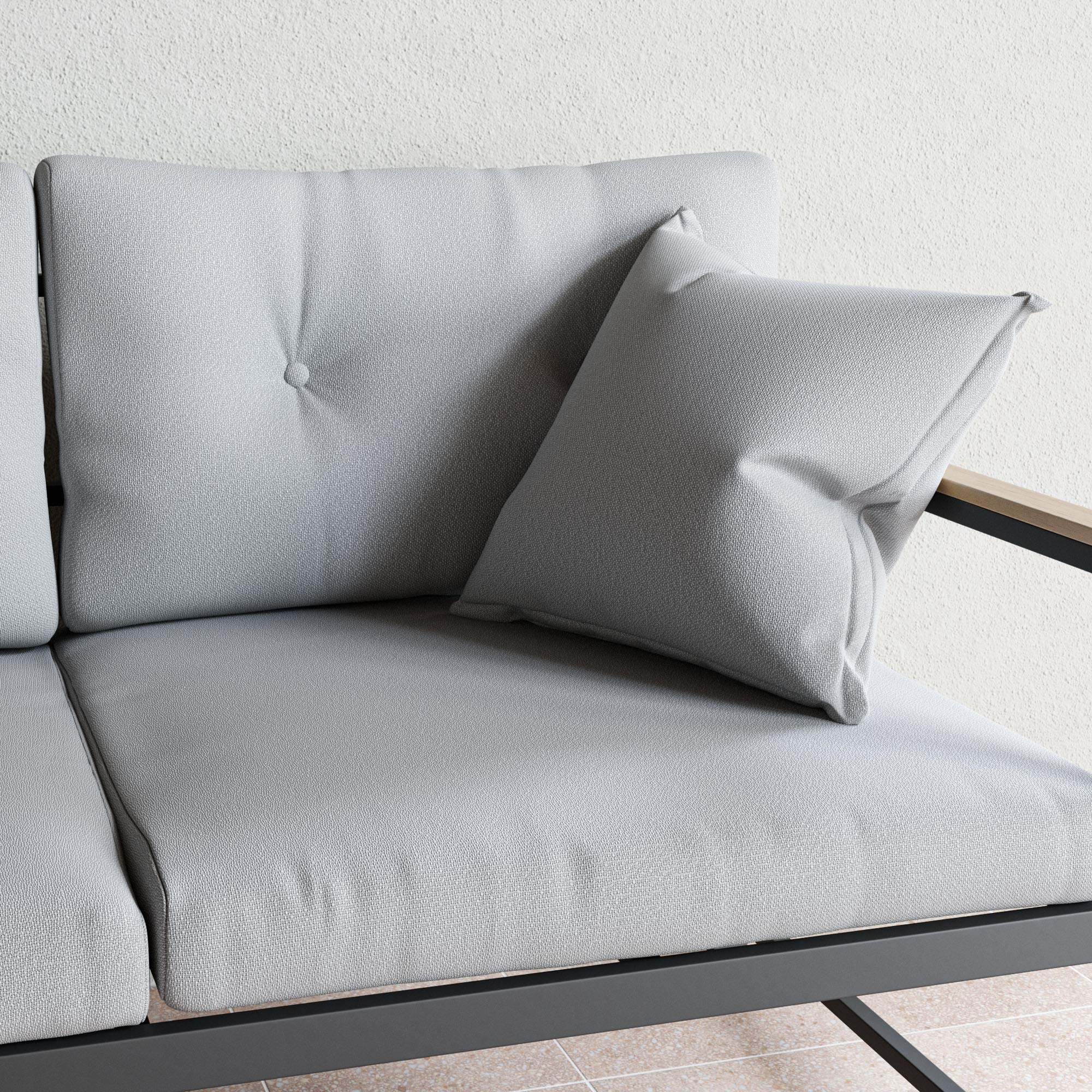 Cliffside Metal Loveseat with Cushions