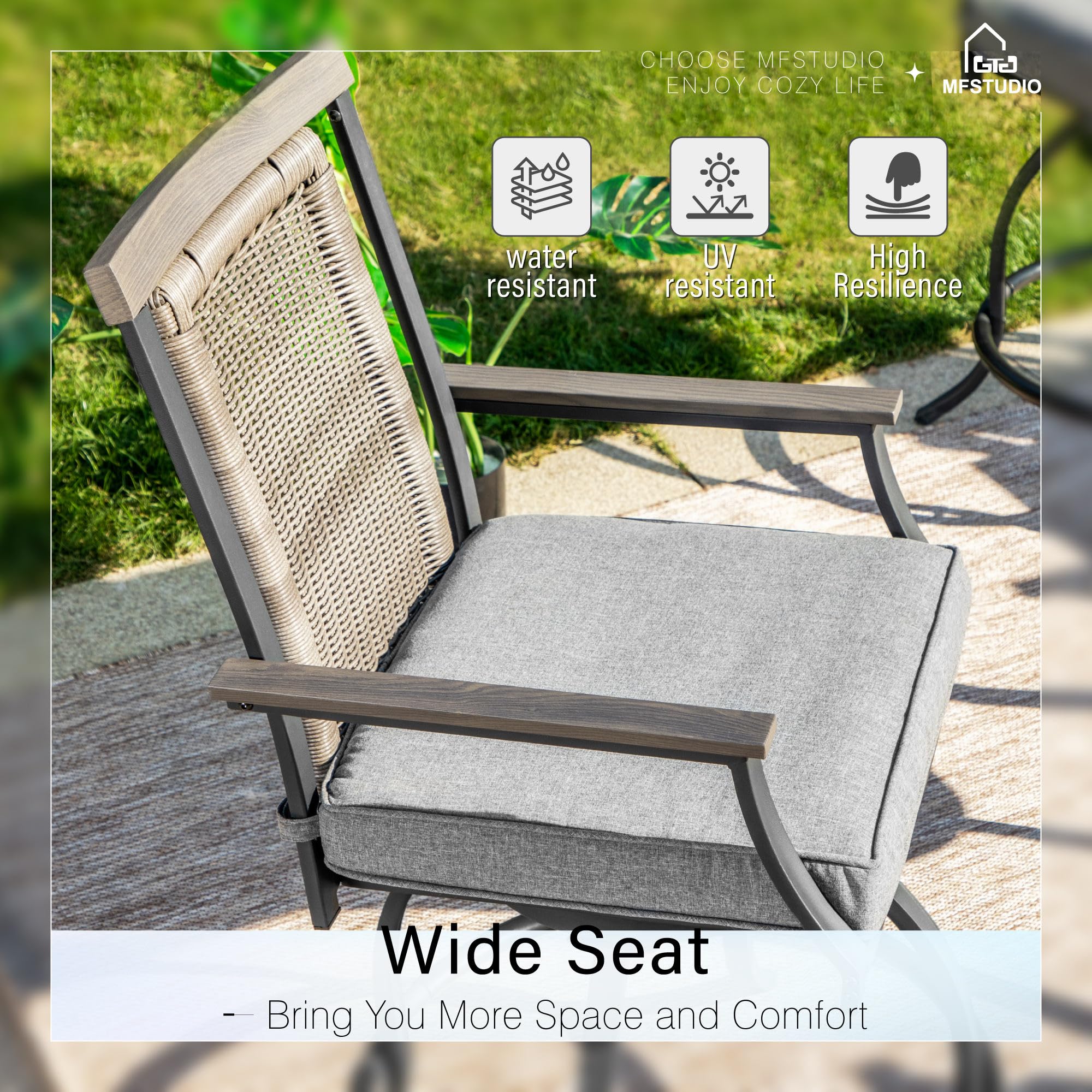 Swivel Rattan Bar Stool Set of 4
