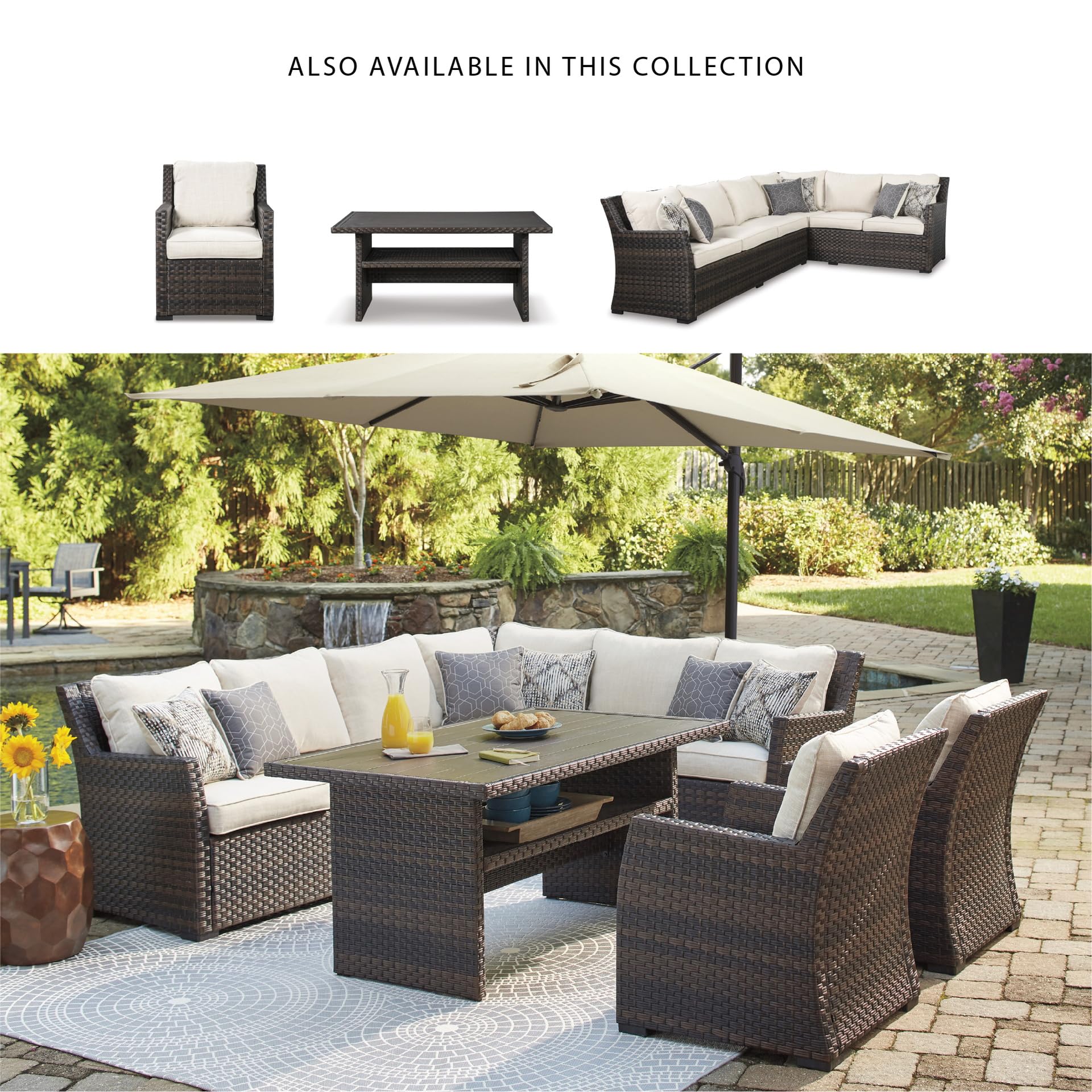 Outdoor Multi-Use Resin Wicker Patio Table