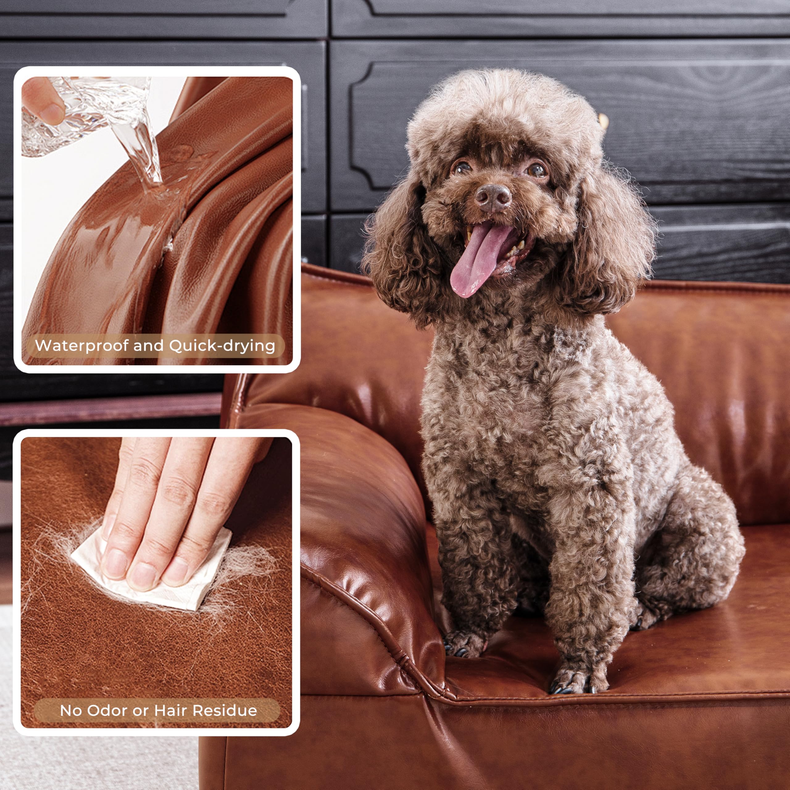Leather Dog Bed Couch for Small and Medium Dogs